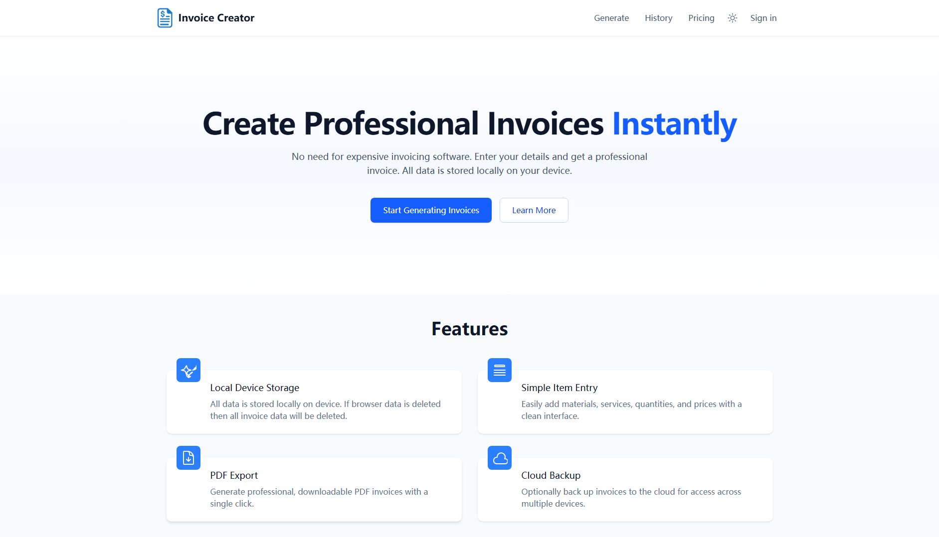 Invoice Creator Invoice Creator Interface & Screenshots Invoice Creator Invoice Creator Interface & Screenshots