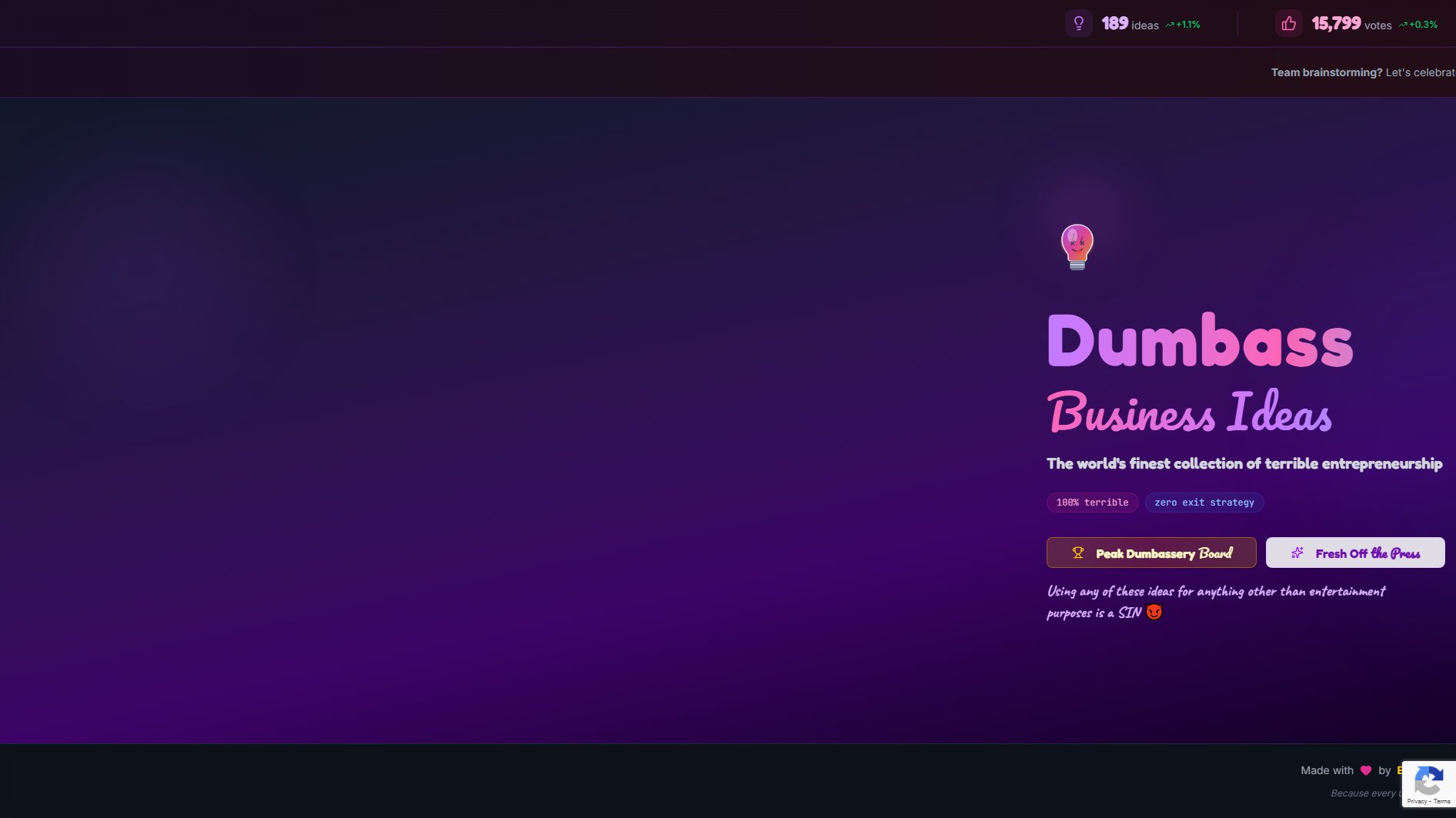 Dumbass Business Ideas Dumbass Business Ideas Interface & Screenshots Dumbass Business Ideas Dumbass Business Ideas Interface & Screenshots