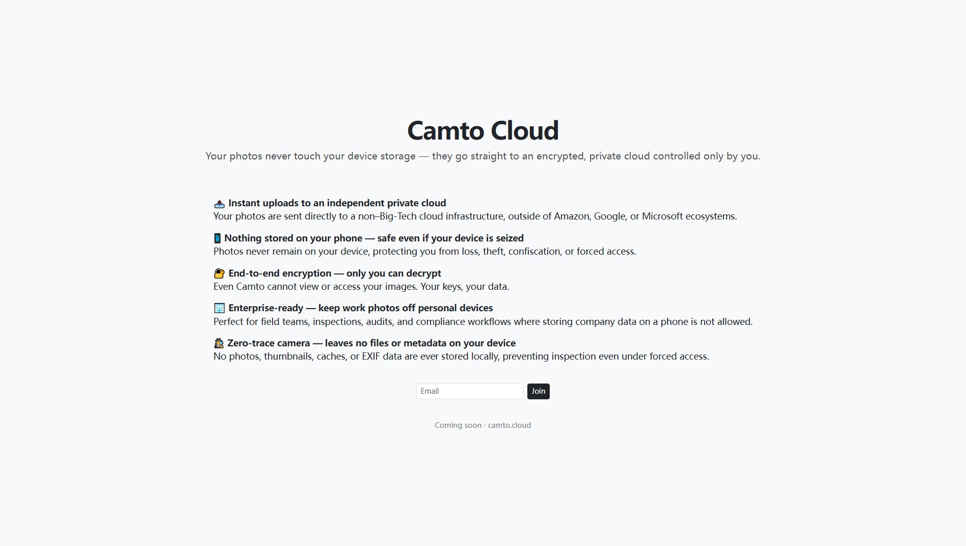 Camto Cloud Camto Cloud Interface & Screenshots