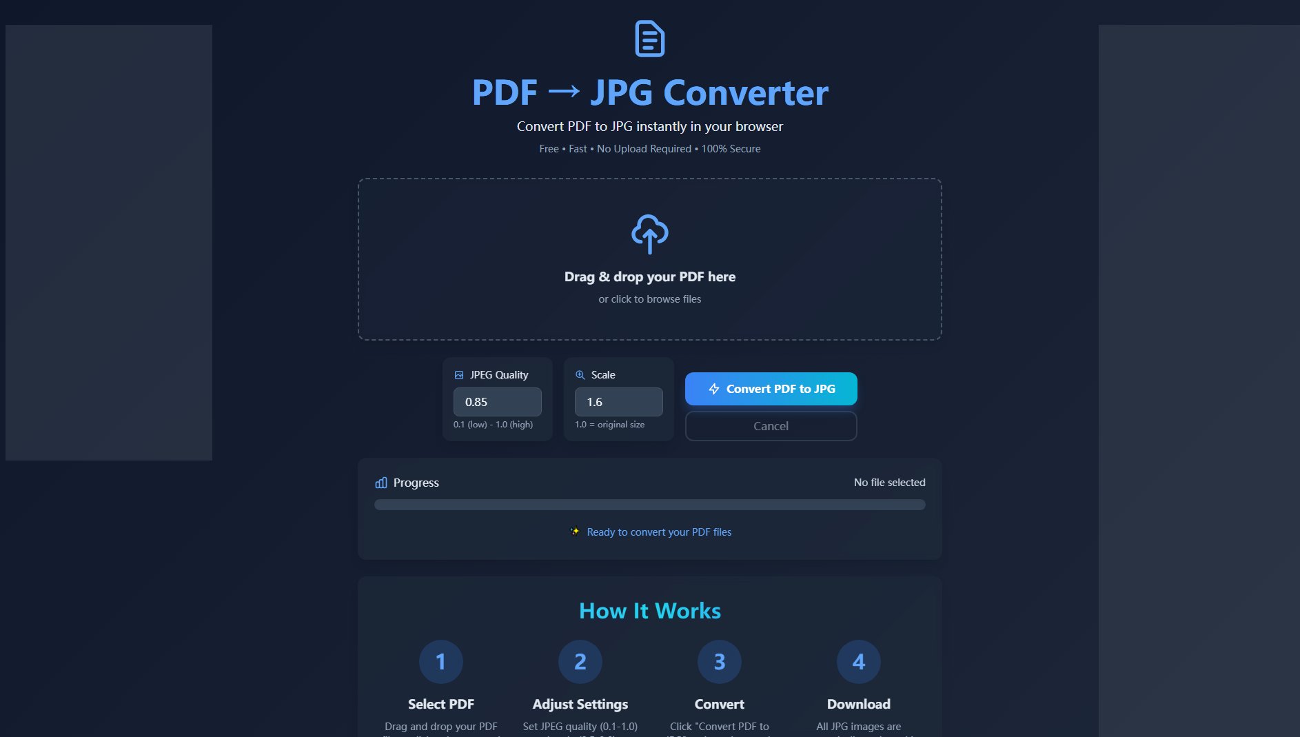 PDF to JPG Converter PDF to JPG Converter Interface & Screenshots