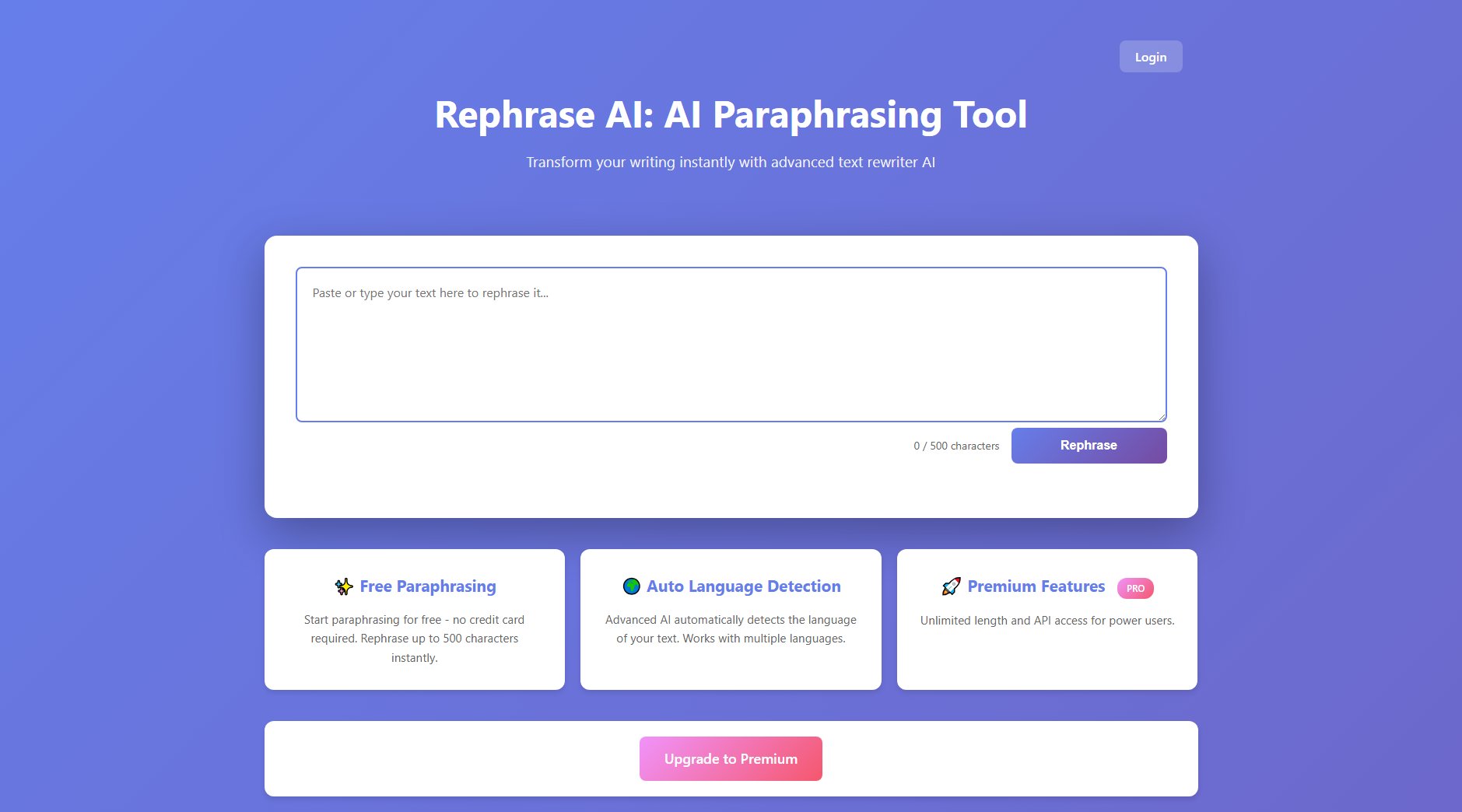 Rephrase AI Rephrase AI Interface & Screenshots Rephrase AI Rephrase AI Interface & Screenshots