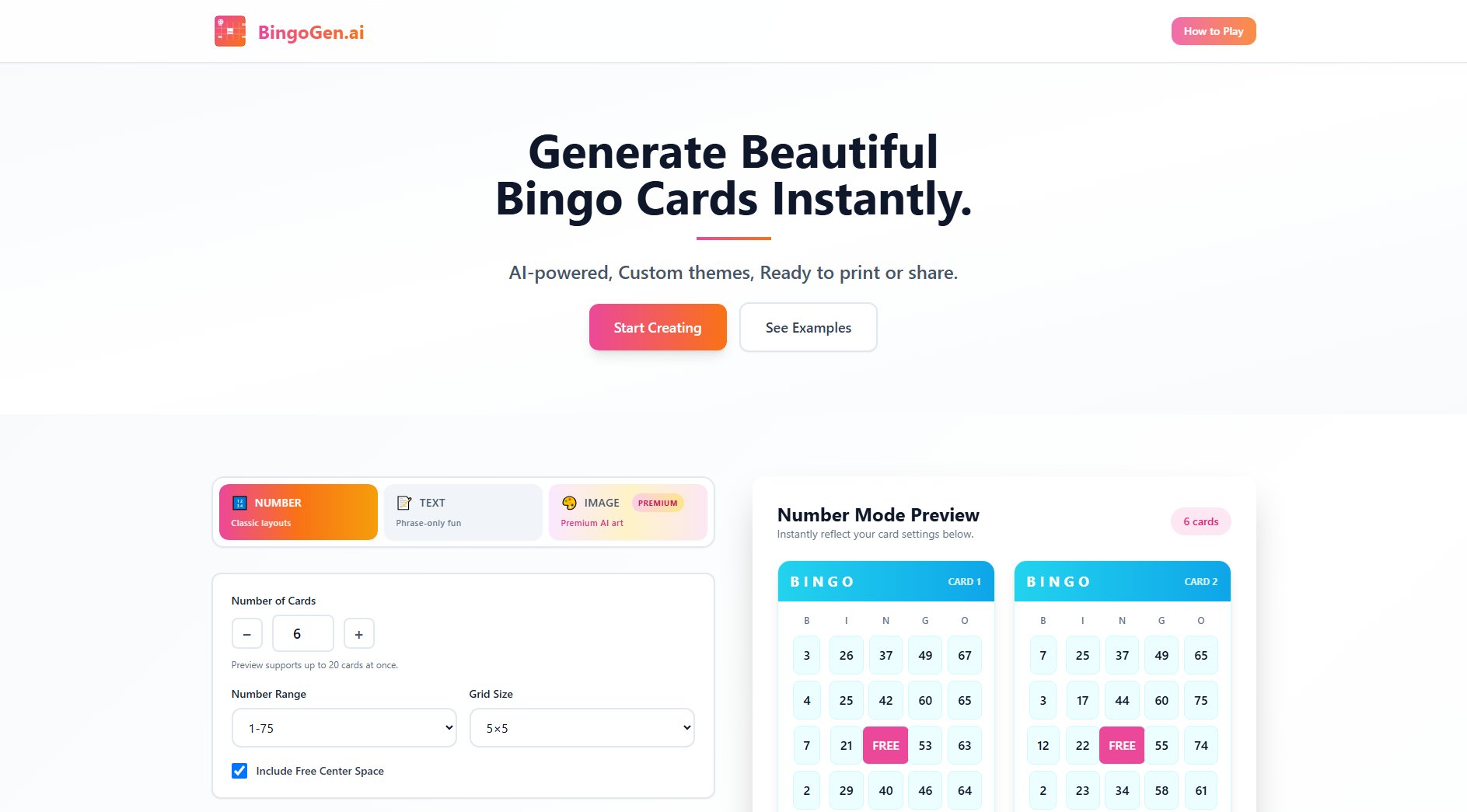 BingoGen.ai BingoGen.ai Interface & Screenshots BingoGen.ai BingoGen.ai Interface & Screenshots