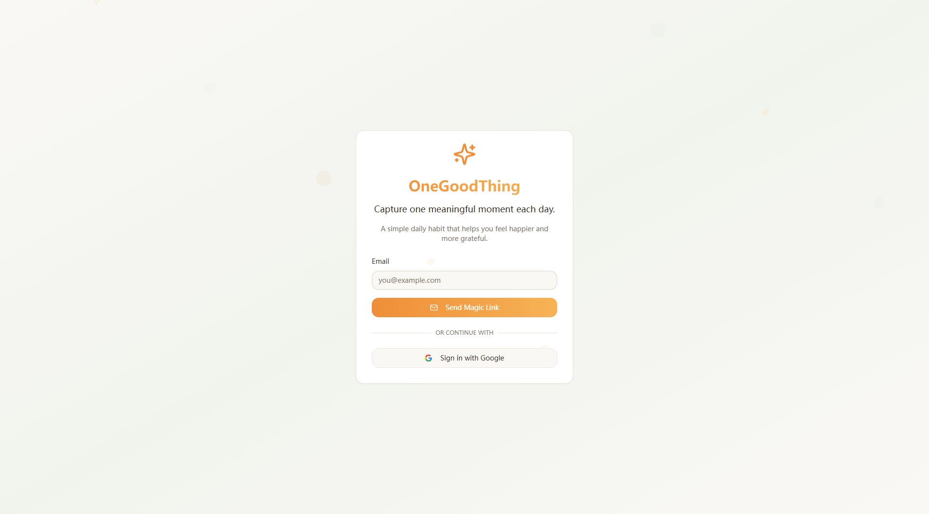 OneGoodThing OneGoodThing Interface & Screenshots OneGoodThing OneGoodThing Interface & Screenshots