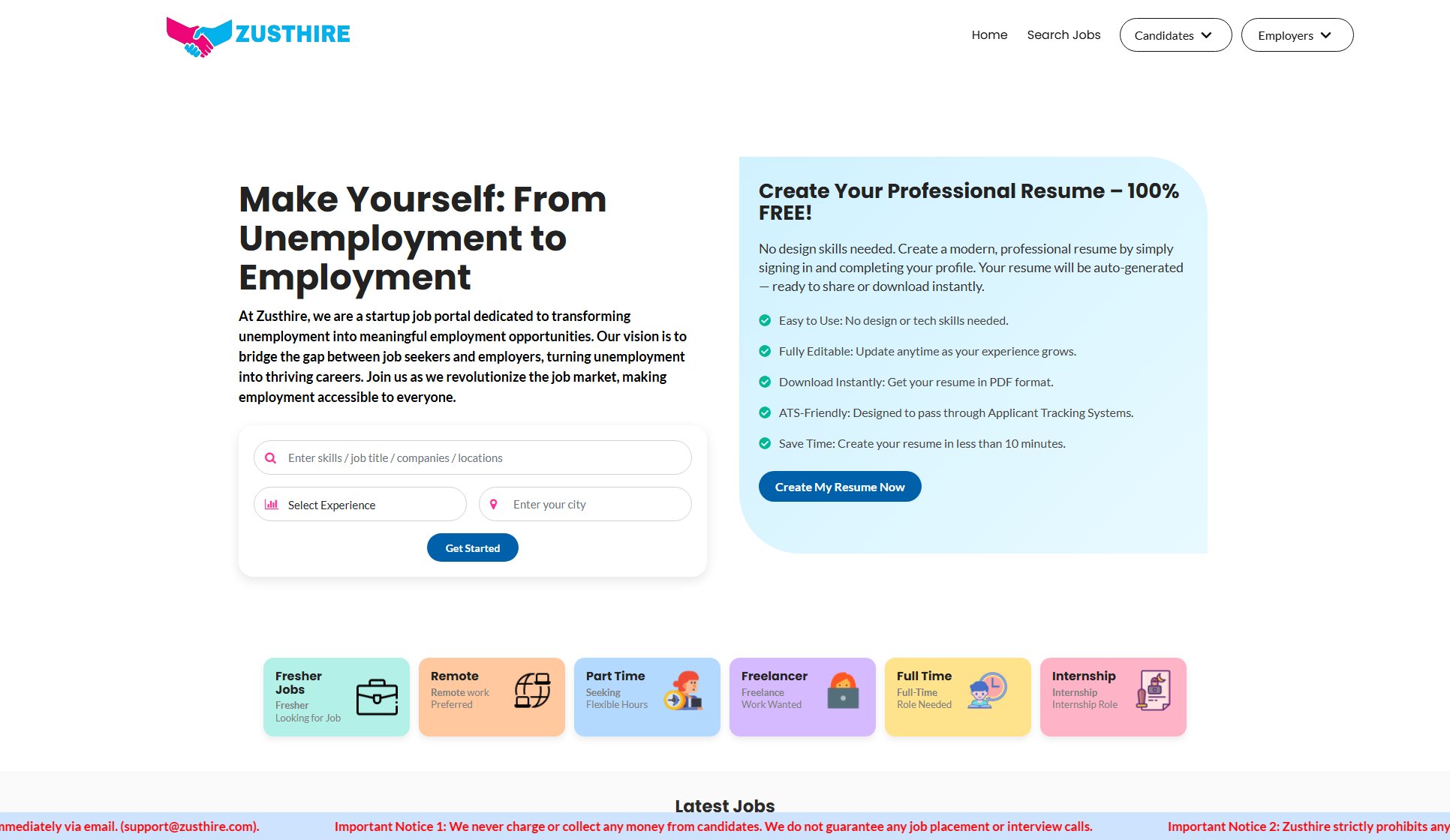 Zusthire Zusthire Interface & Screenshots