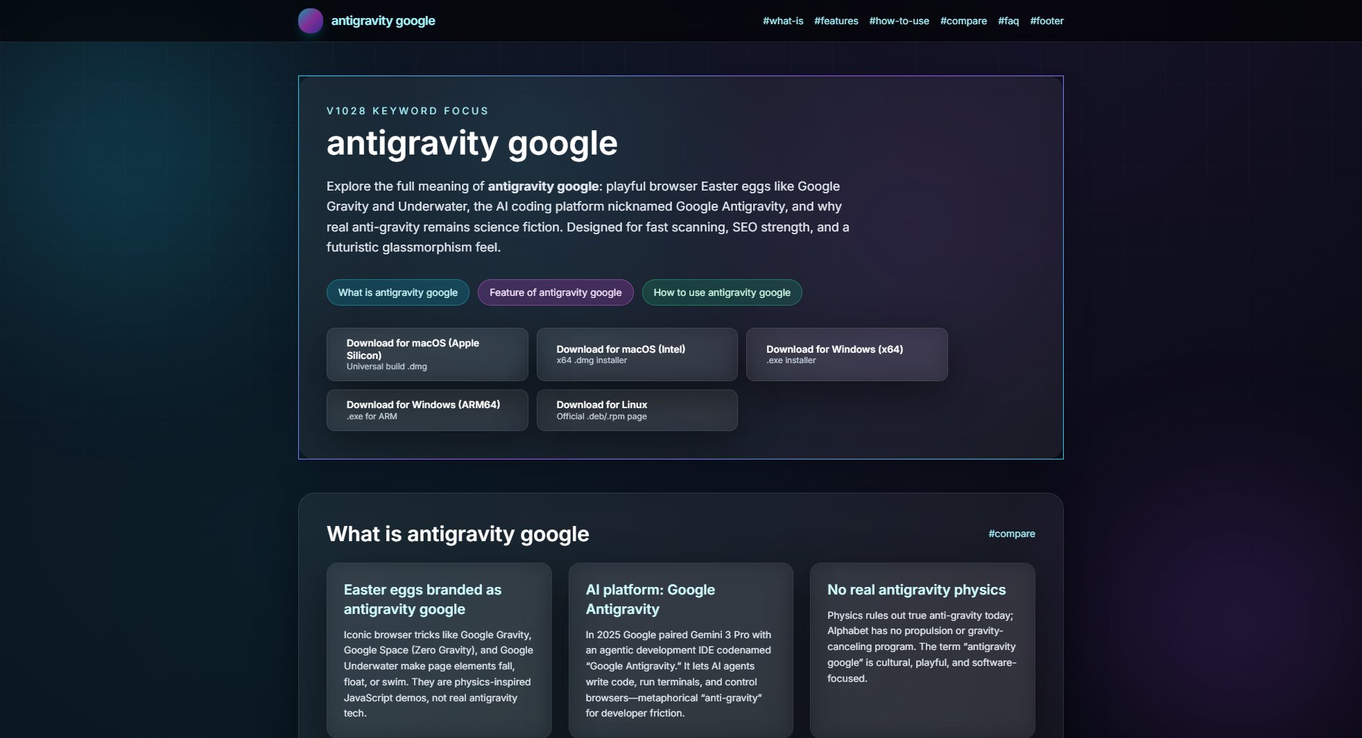 antigravity google antigravity google Interface & Screenshots