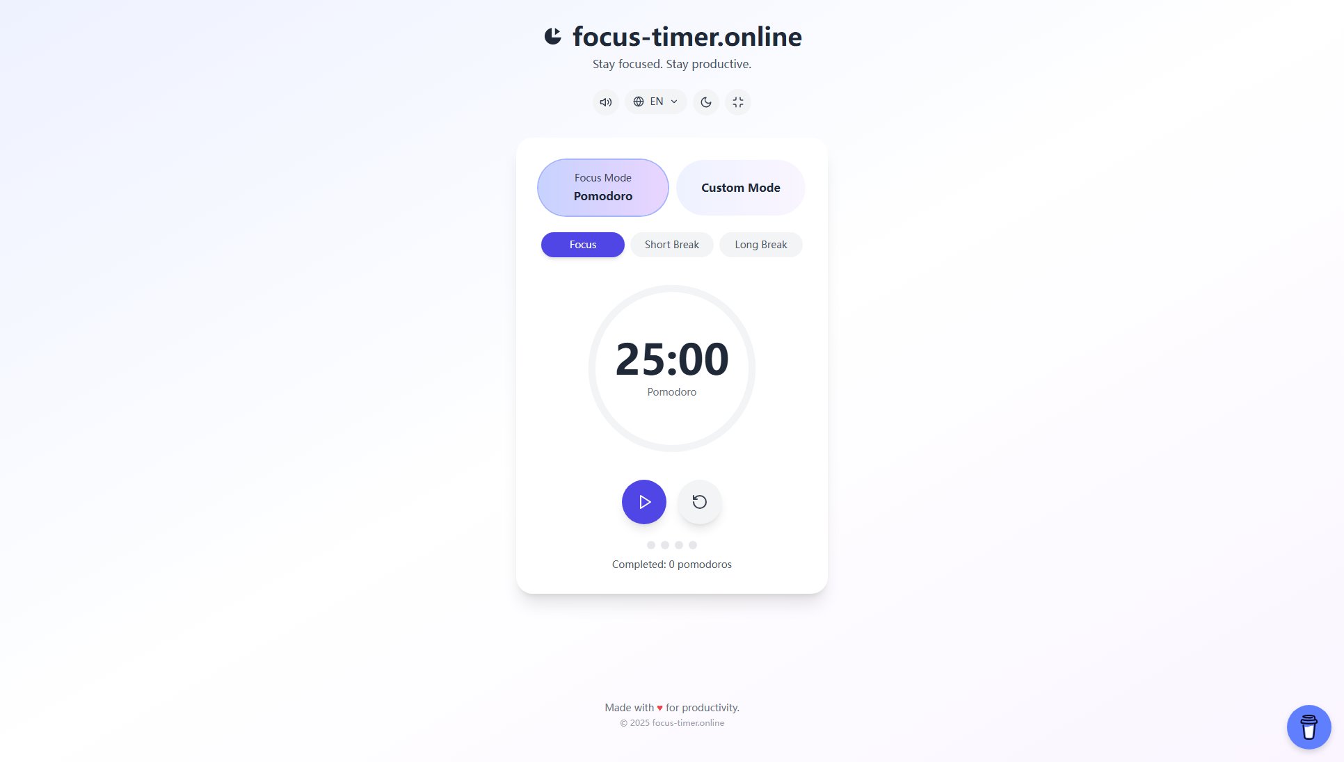 Focus Timer Focus Timer Interface & Screenshots Focus Timer Focus Timer Interface & Screenshots