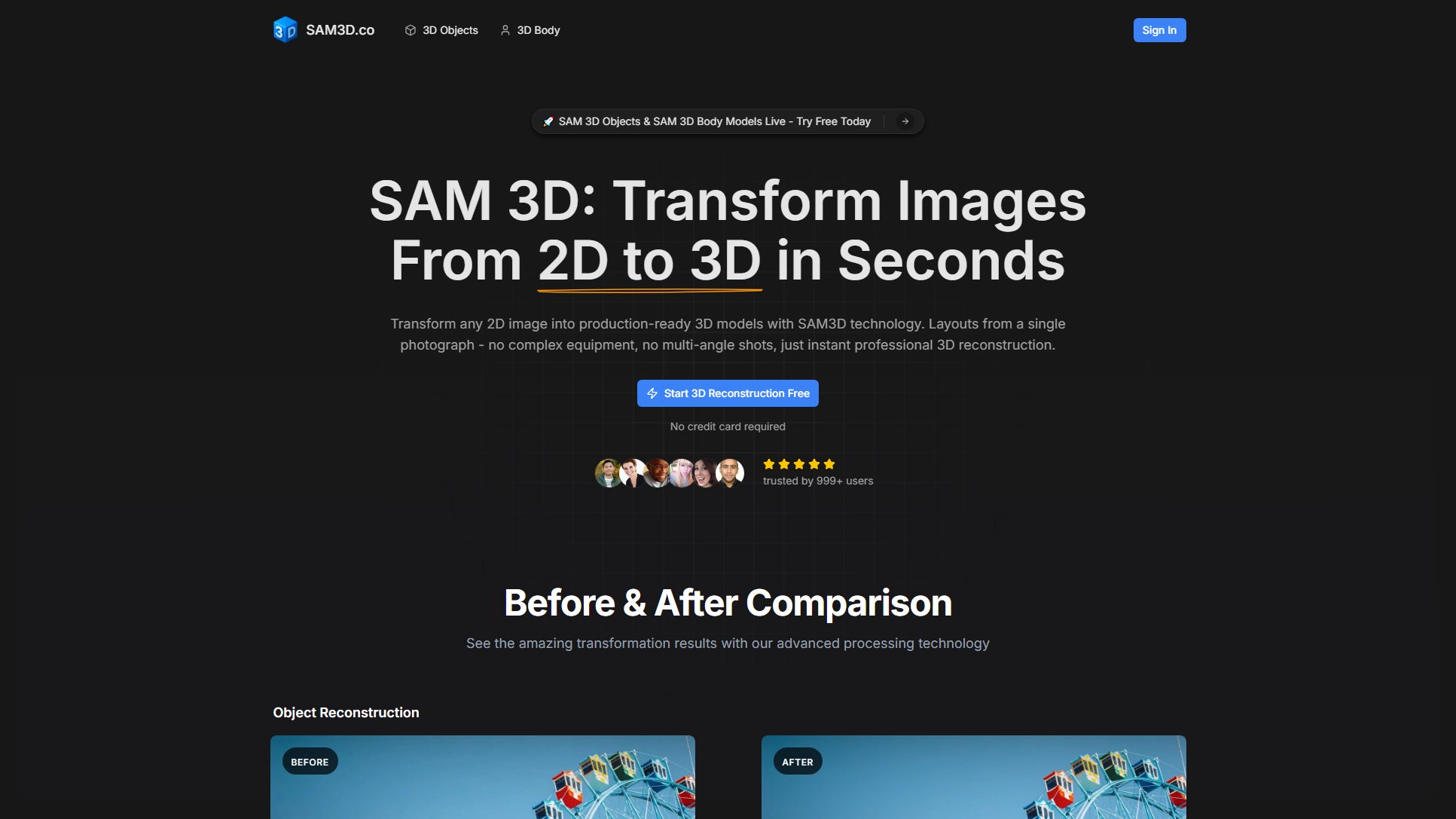 SAM 3D SAM 3D Interface & Screenshots SAM 3D SAM 3D Interface & Screenshots