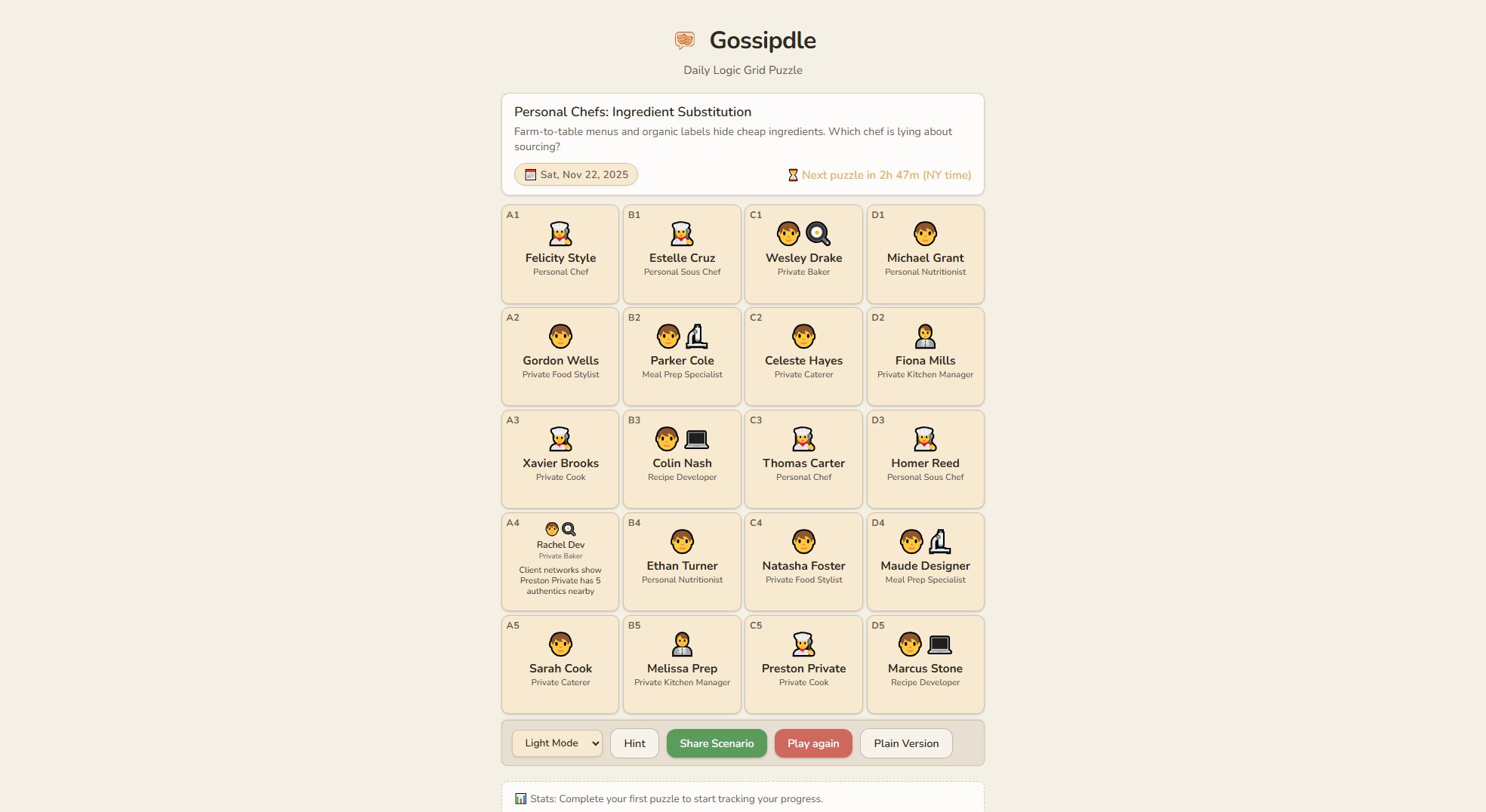Gossipdle Gossipdle Interface & Screenshots Gossipdle Gossipdle Interface & Screenshots