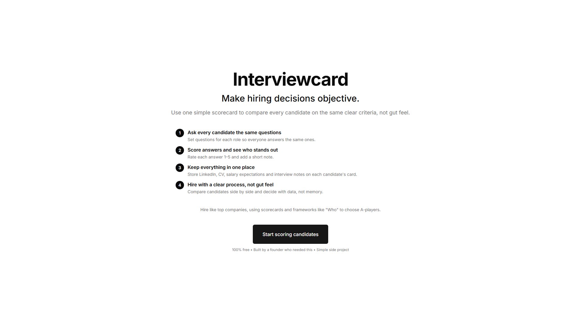 Interviewcard