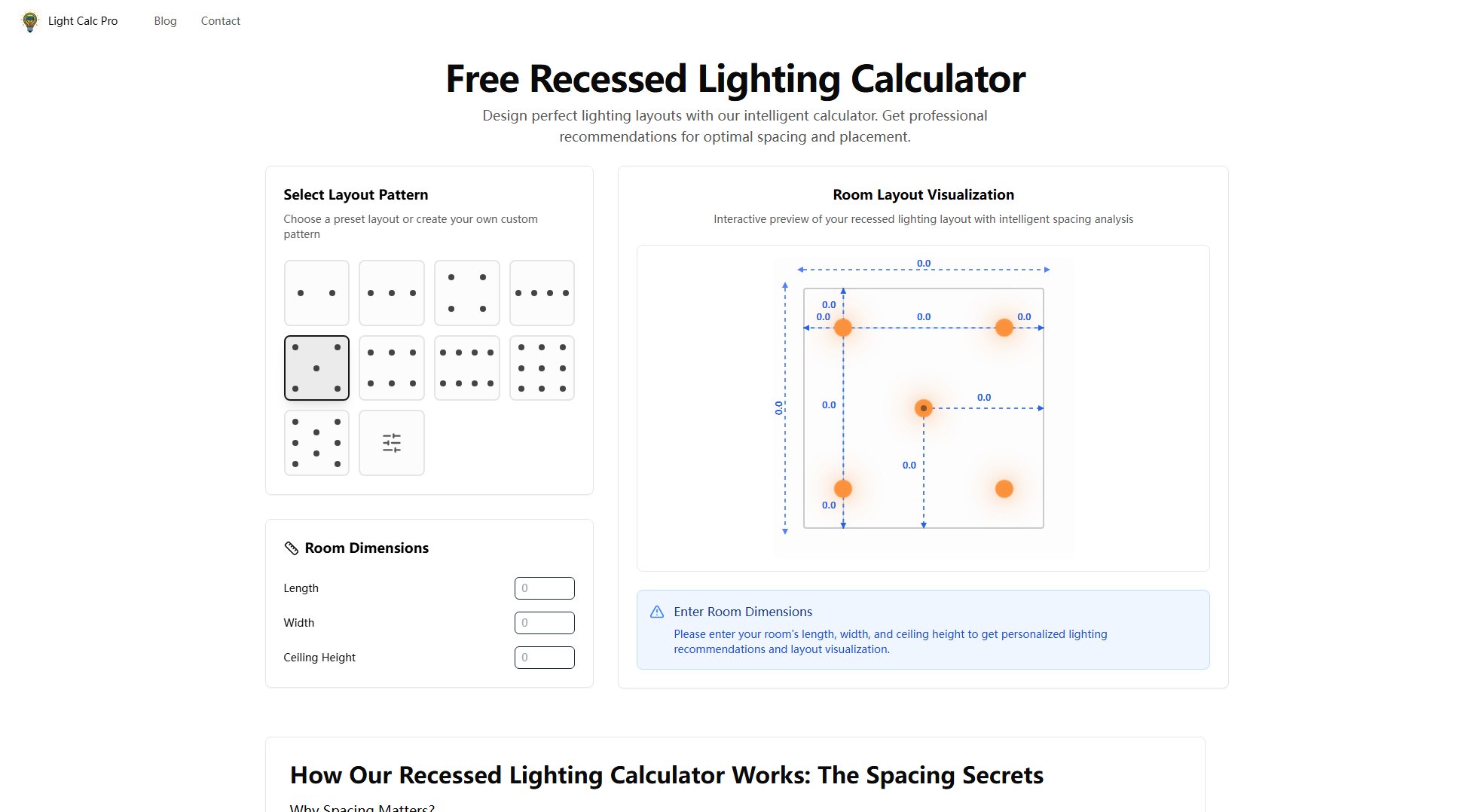 Recessed Lighting Calculator Recessed Lighting Calculator Interface & Screenshots Recessed Lighting Calculator Recessed Lighting Calculator Interface & Screenshots