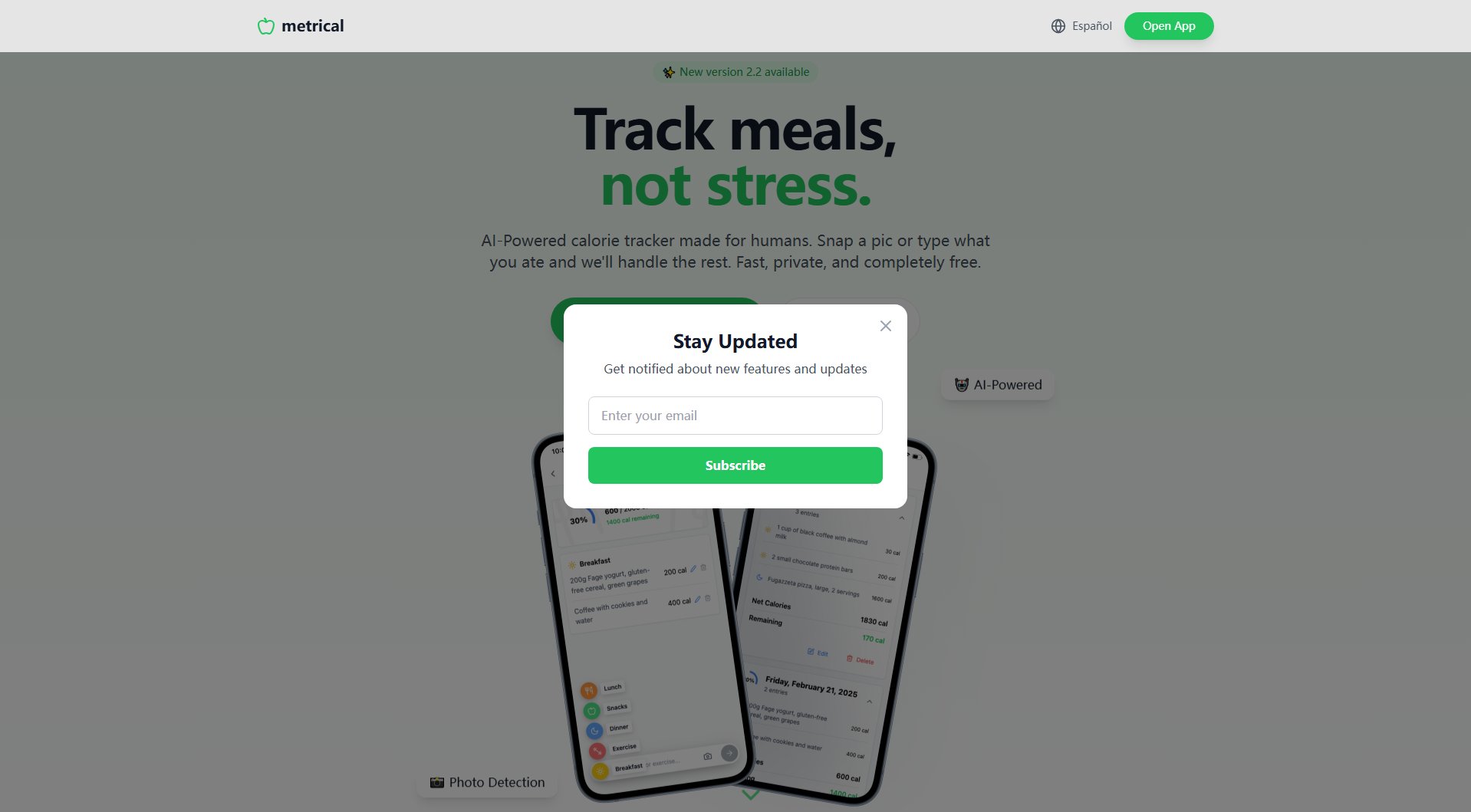 metrical metrical Interface & Screenshots