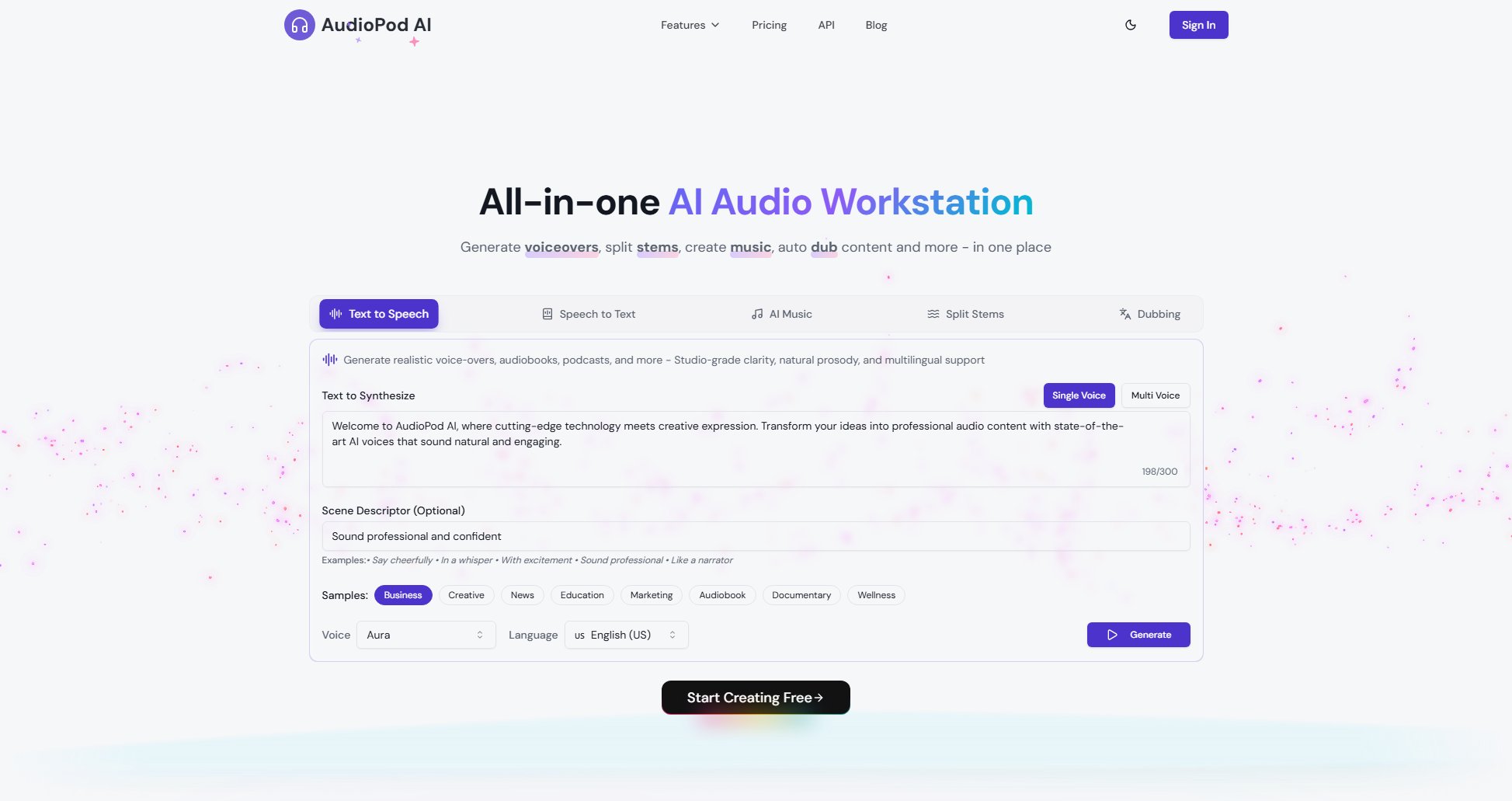 AudioPod AI AudioPod AI Interface & Screenshots