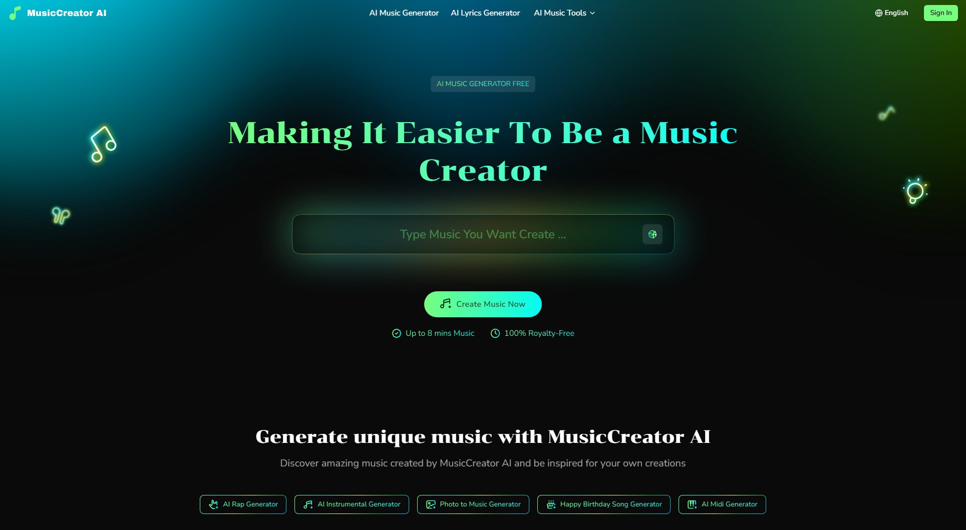 MusicCreator AI Screenshot