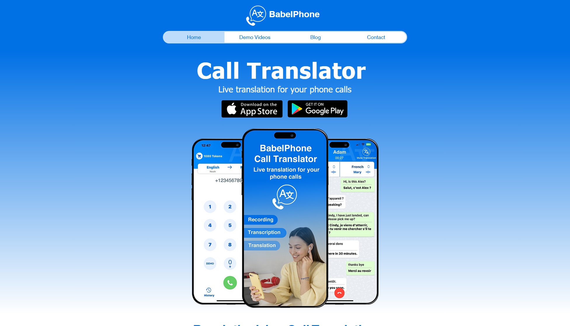 BabelPhone Call Translator BabelPhone Call Translator Interface & Screenshots BabelPhone Call Translator BabelPhone Call Translator Interface & Screenshots