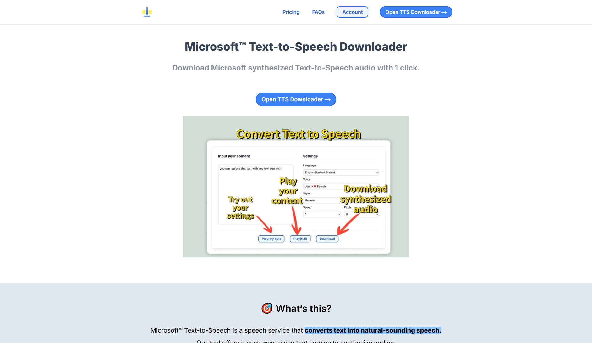 Microsoft TTS Downloader Microsoft TTS Downloader Interface & Screenshots