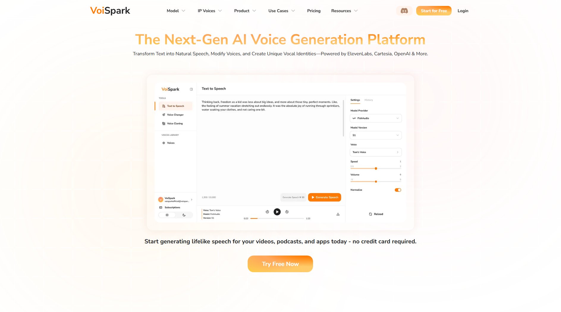 VoiSpark VoiSpark Interface & Screenshots