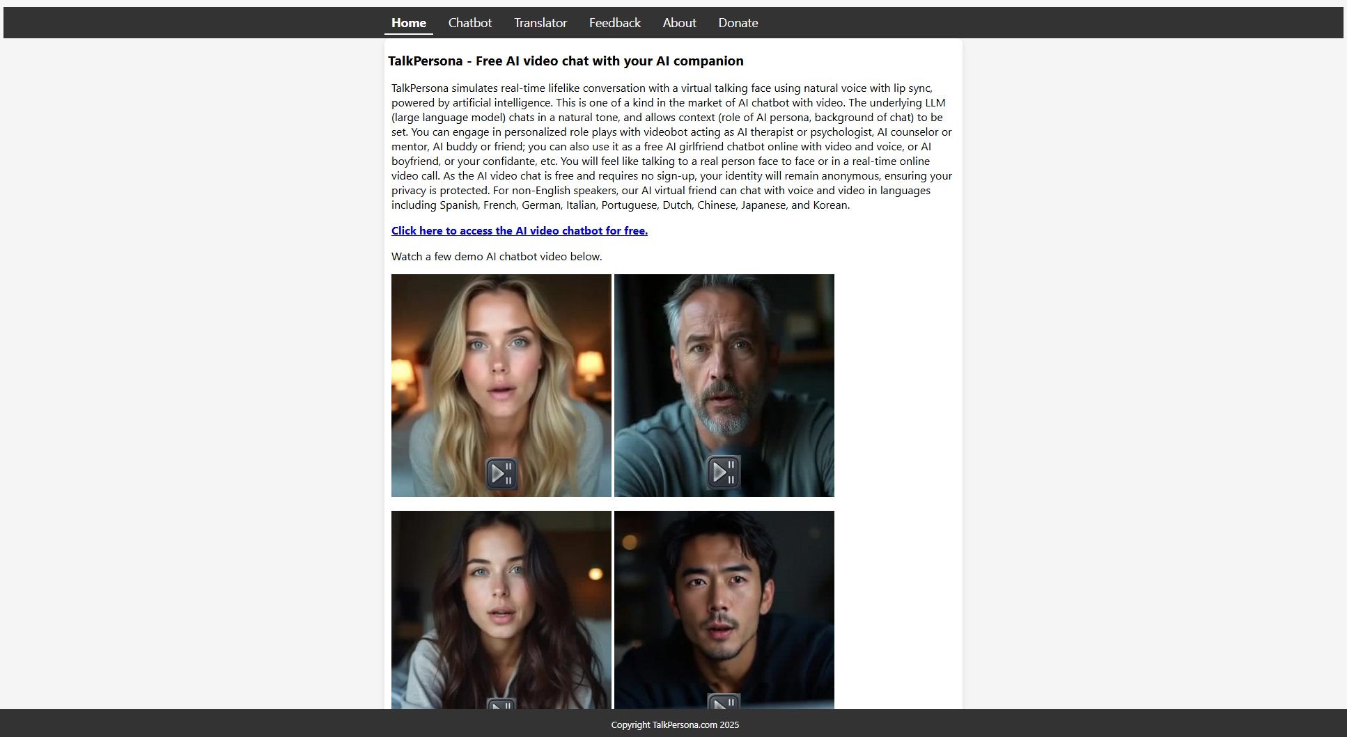 TalkPersona TalkPersona Interface & Screenshots TalkPersona TalkPersona Interface & Screenshots