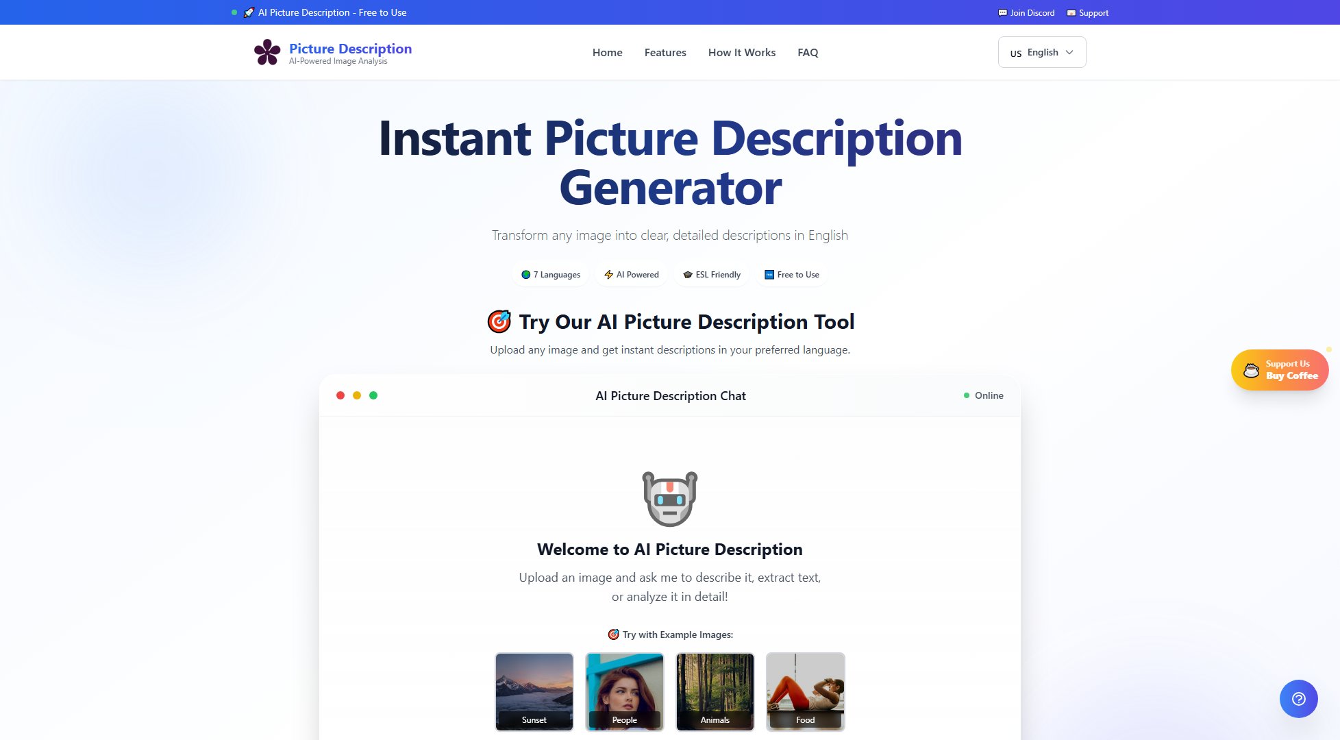 PictureDescription - AI Picture Description Generator Screenshot PictureDescription - AI Picture Description Generator Screenshot