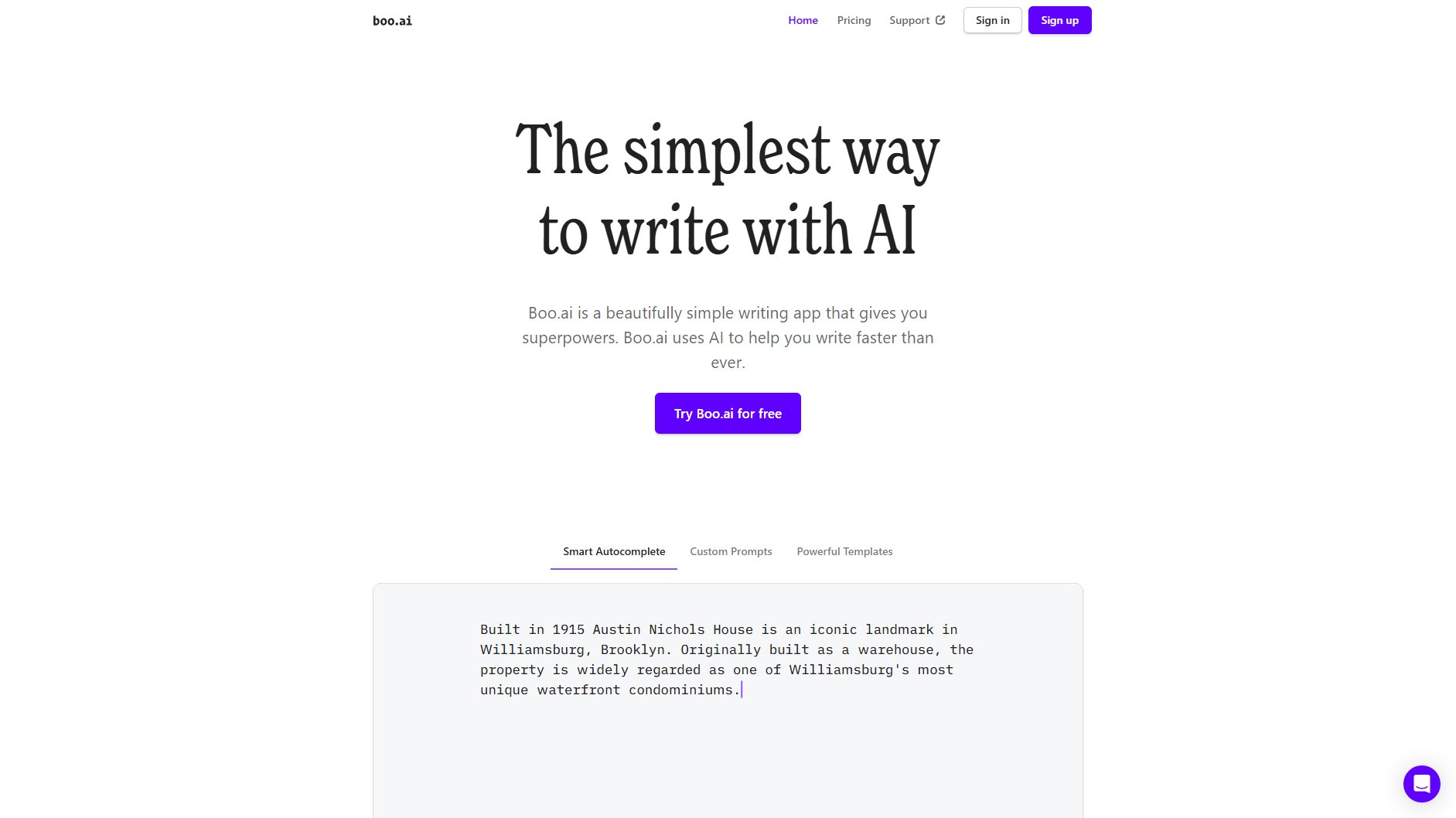 Boo.ai Boo.ai Interface & Screenshots