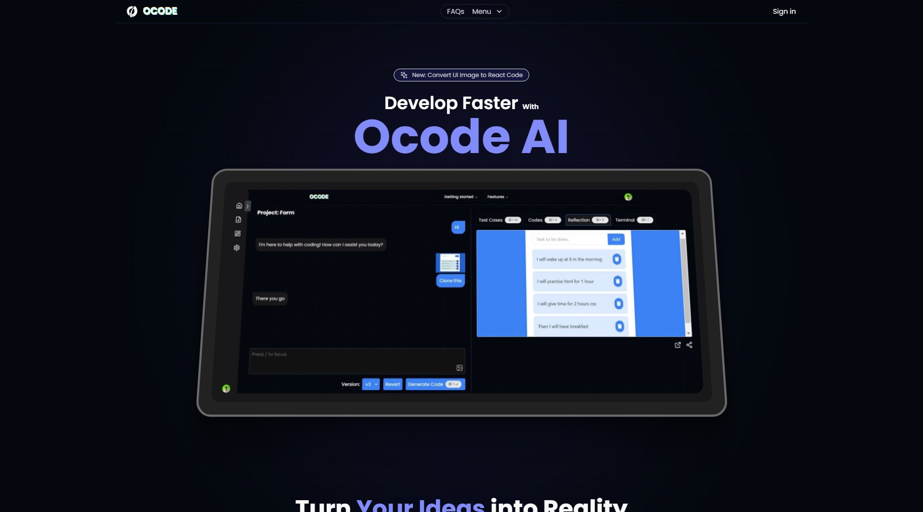 Ocode Ocode Interface & Screenshots Ocode Ocode Interface & Screenshots