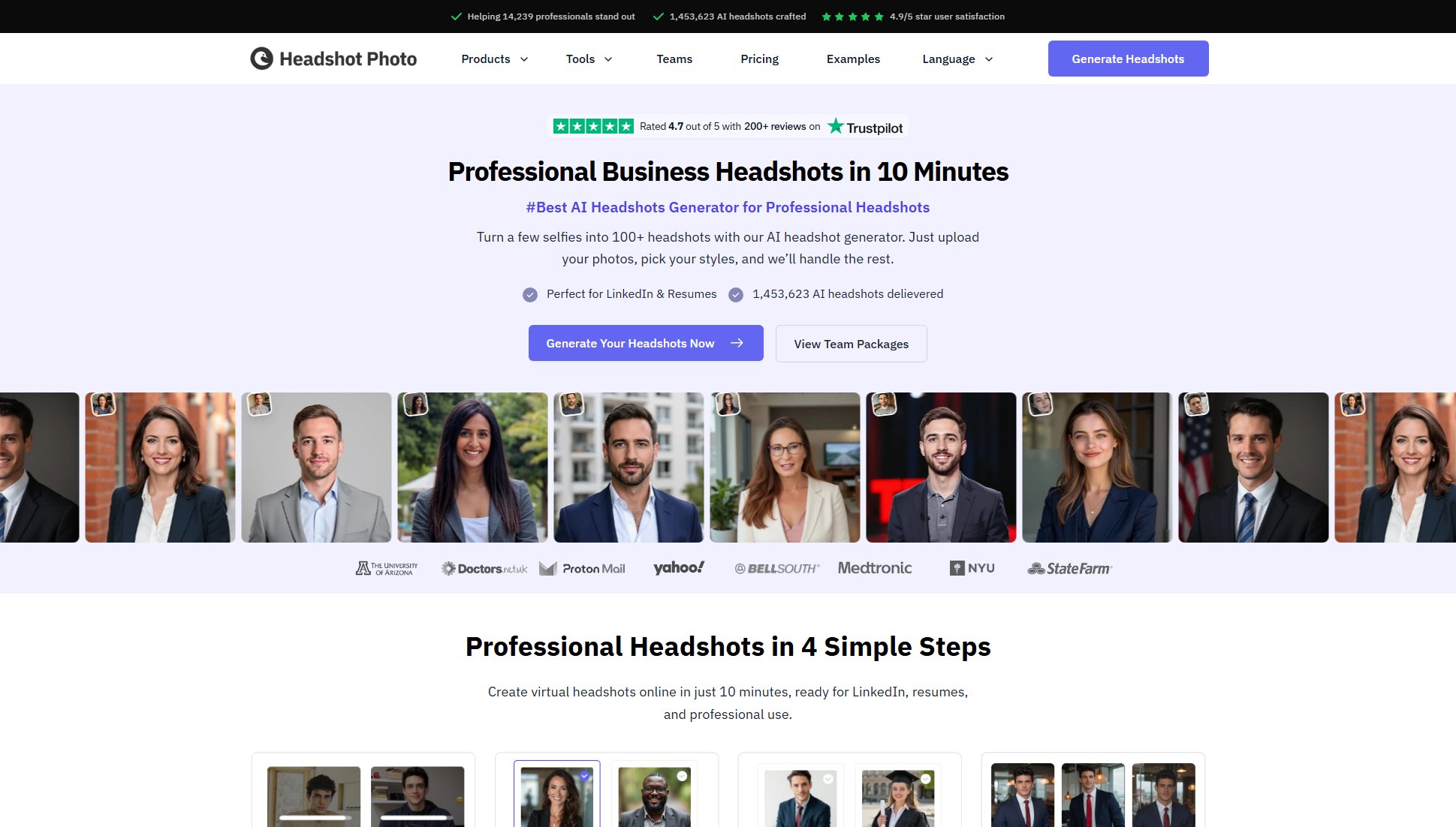 HeadshotPhoto.io HeadshotPhoto.io Interface & Screenshots