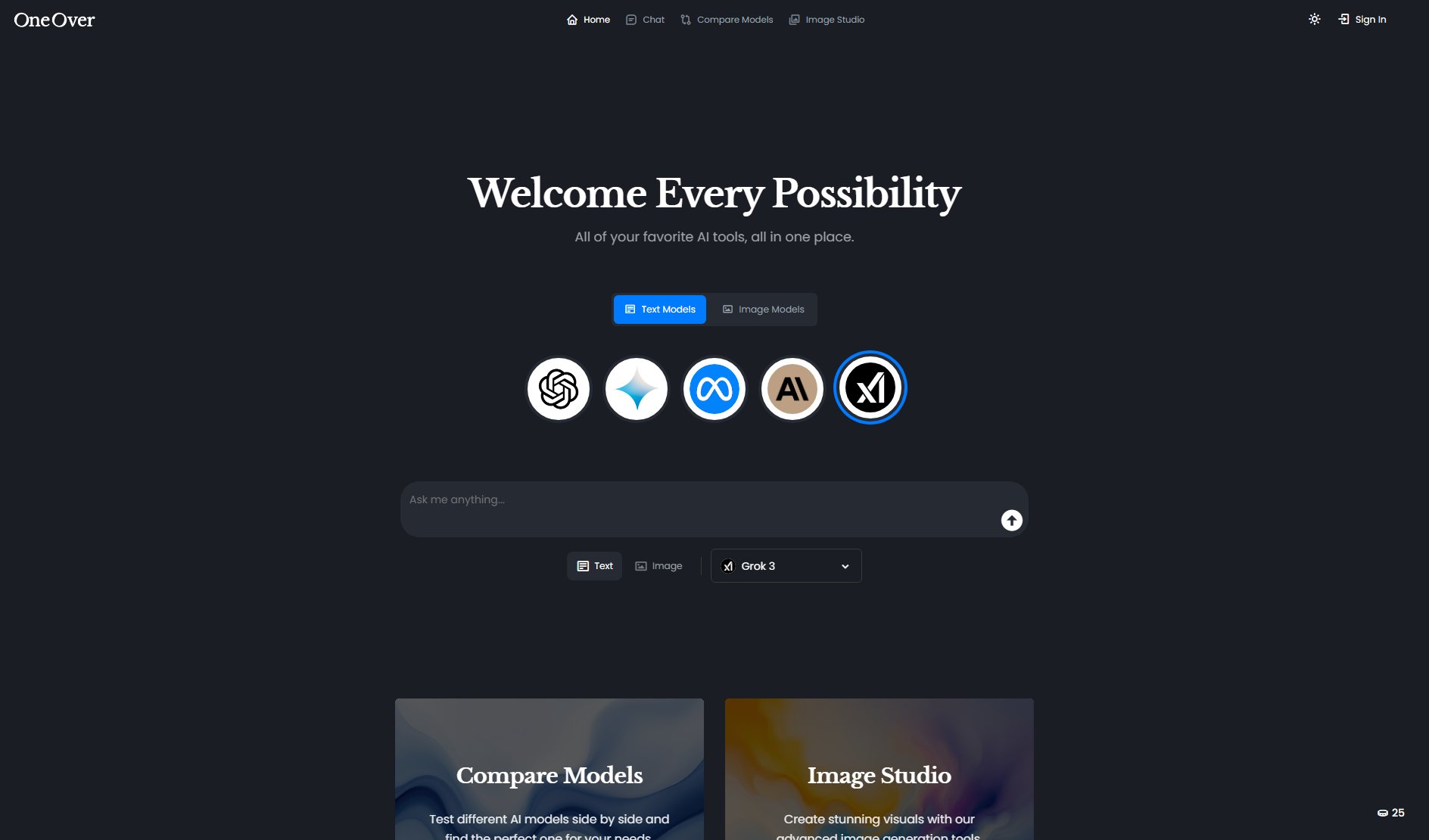 OneOver.com Screenshot
