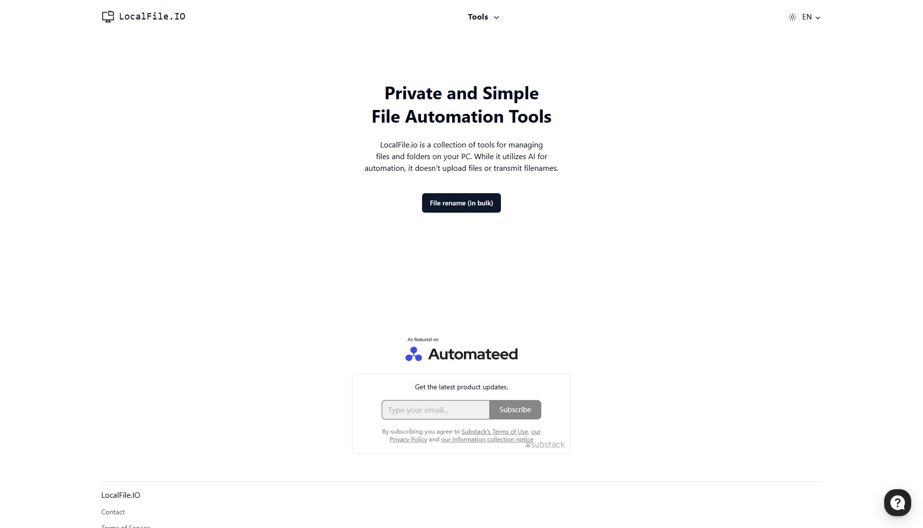 LocalFile.io LocalFile.io Interface & Screenshots