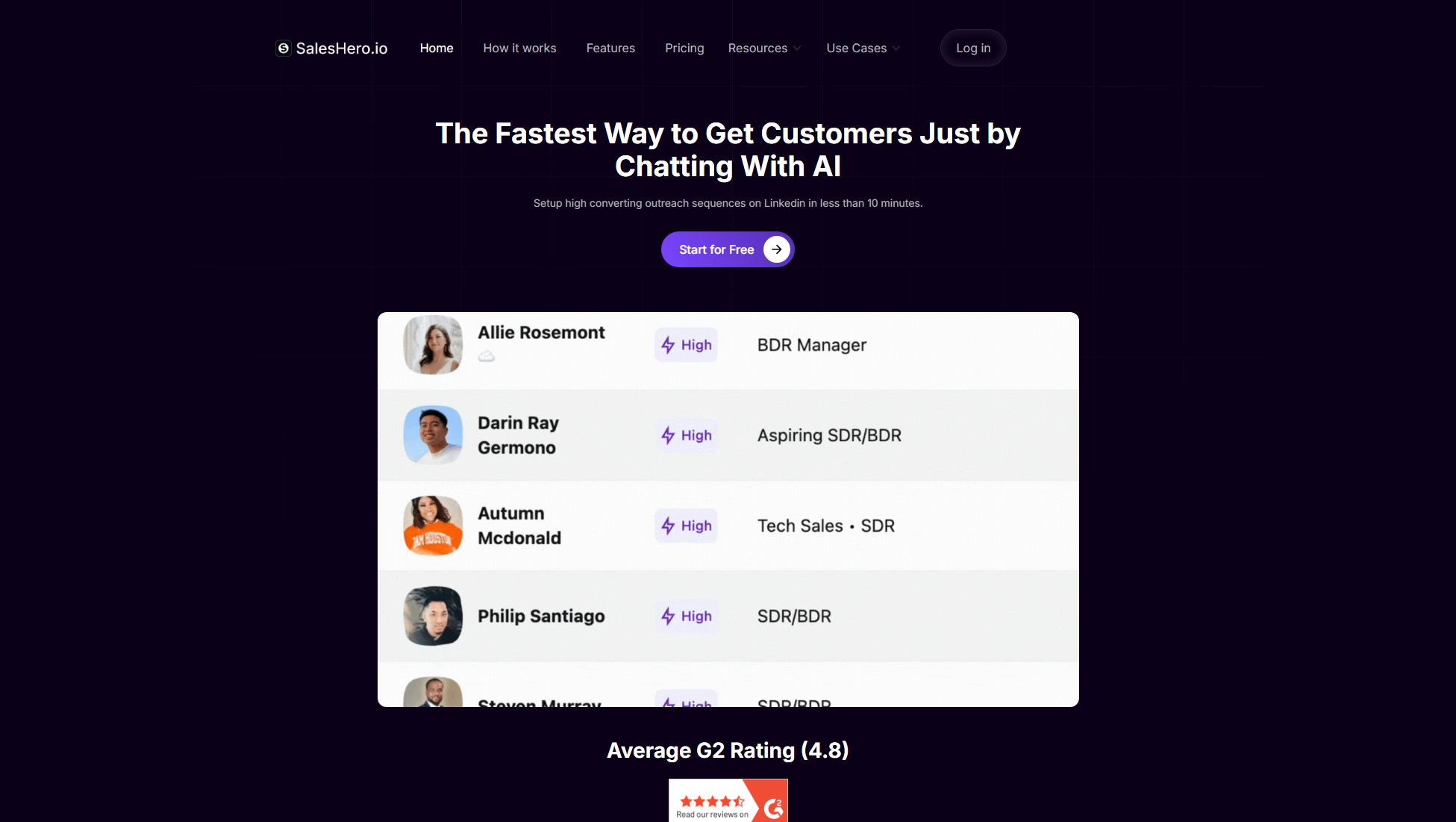 SalesHero.io SalesHero.io Interface & Screenshots