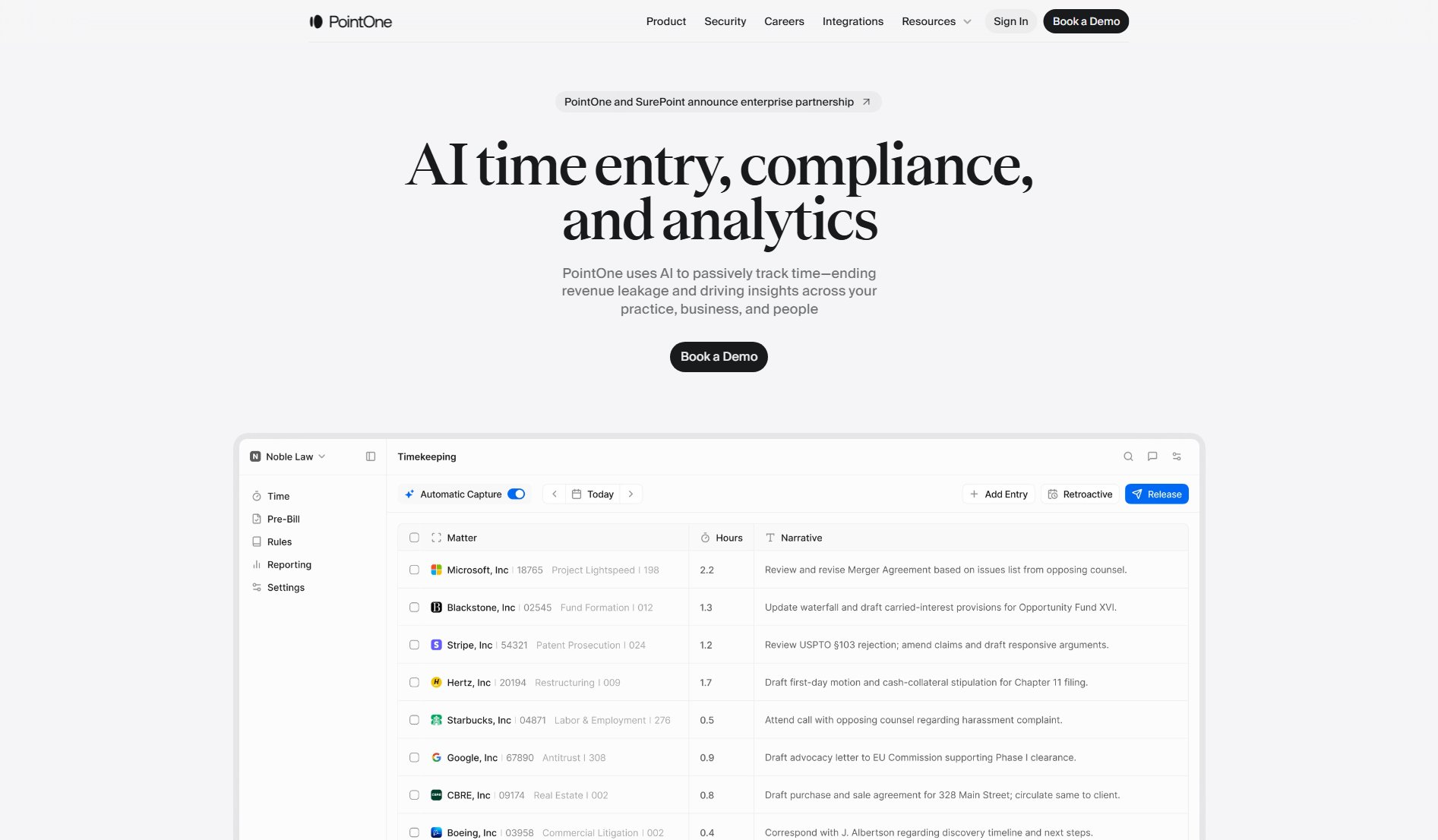 PointOne PointOne Interface & Screenshots