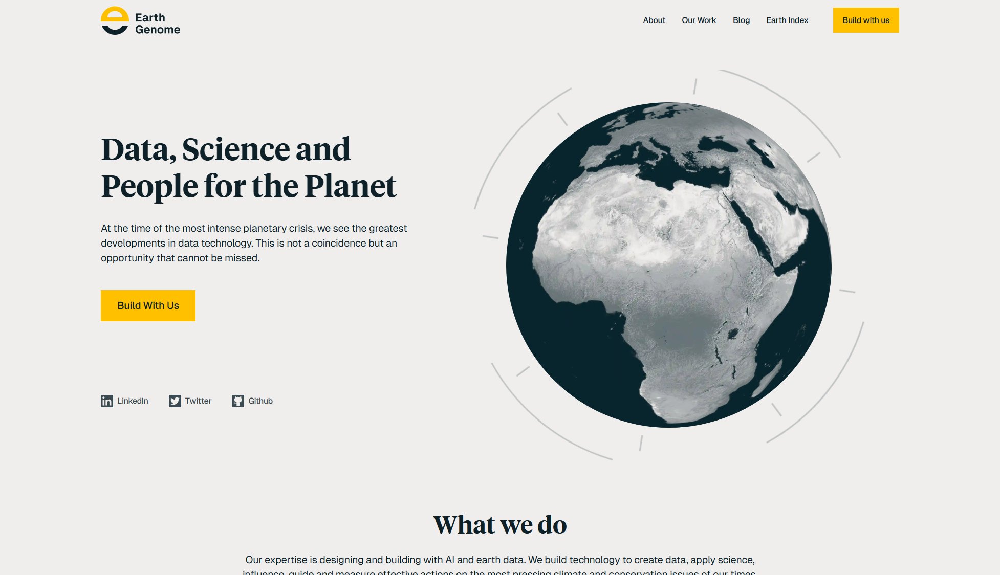 Earth Genome Earth Genome Interface & Screenshots