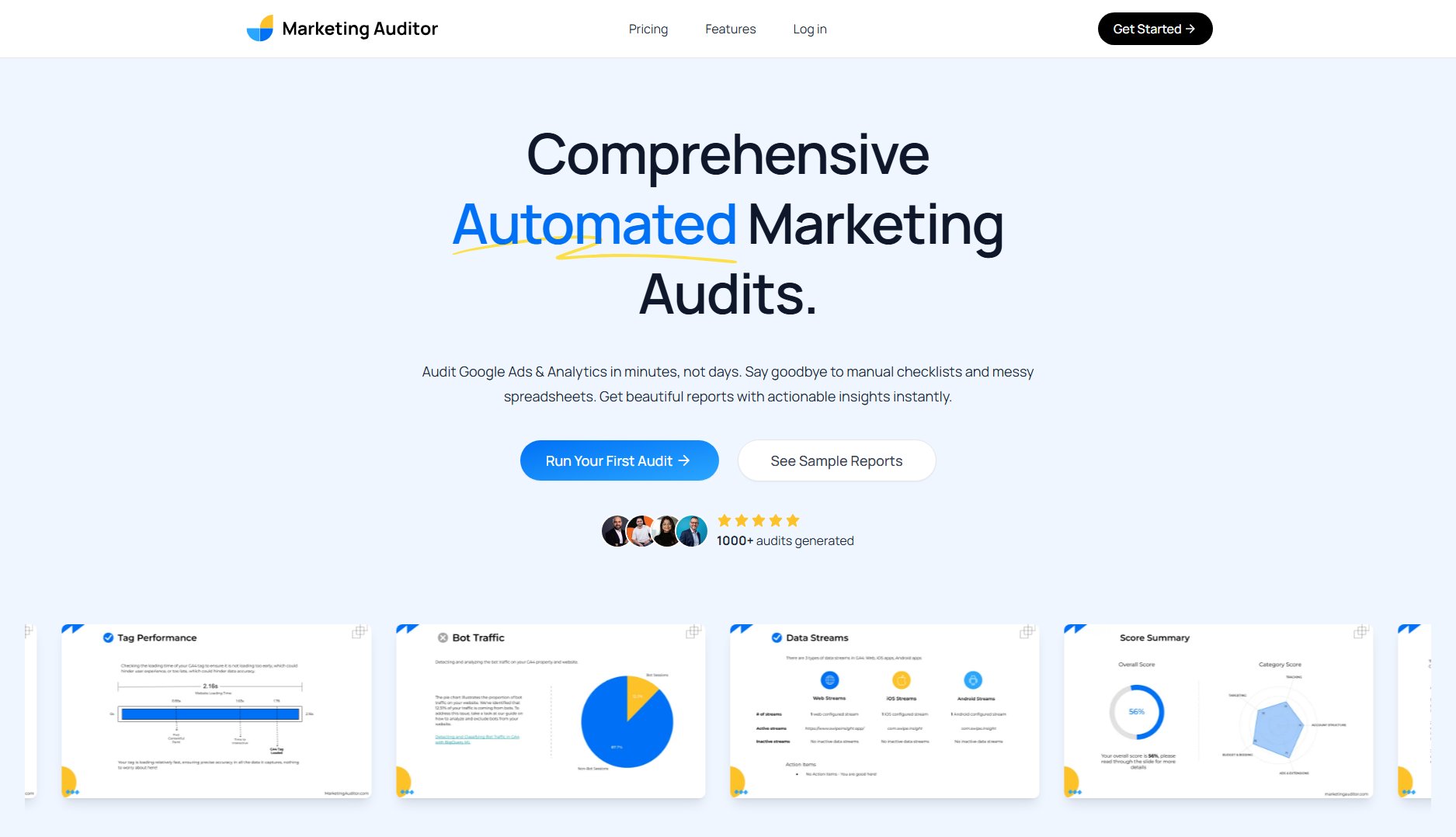 Marketing Auditor Marketing Auditor Interface & Screenshots