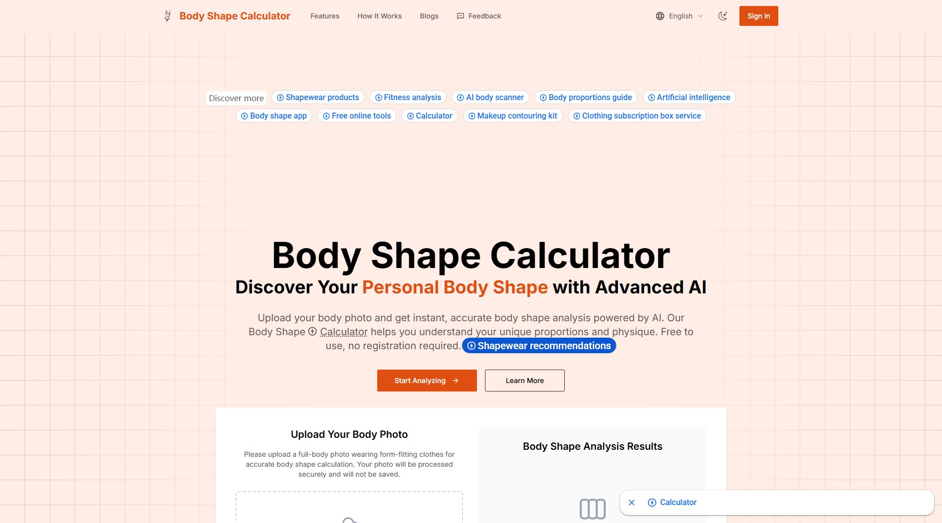 AI Body Shape Calculator AI Body Shape Calculator Interface & Screenshots