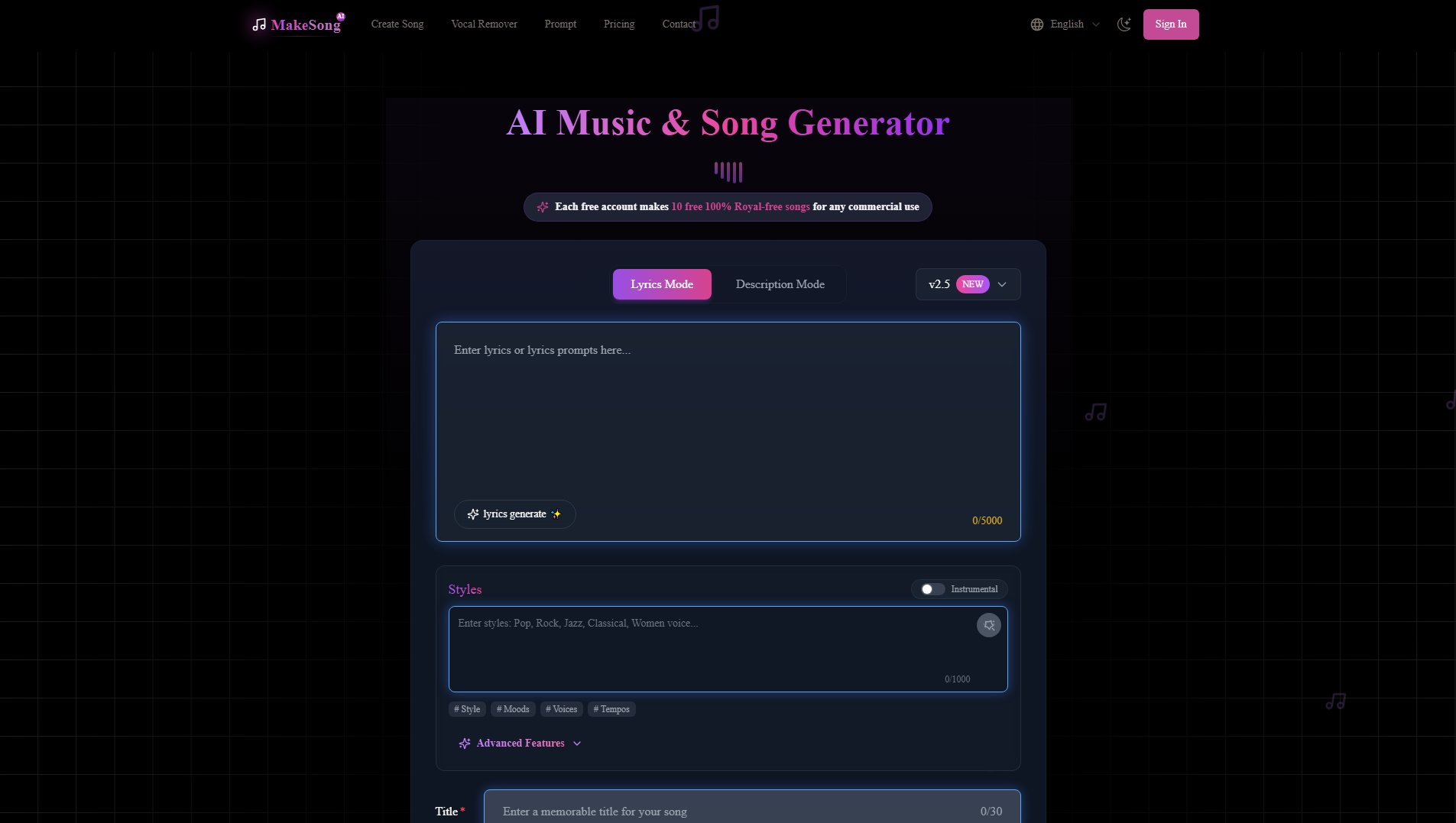 MakeSong Screenshot