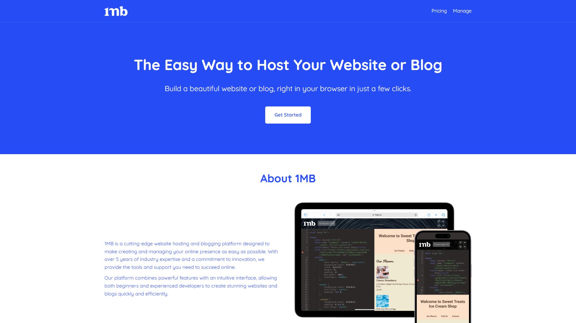 1MB 1MB Interface & Screenshots