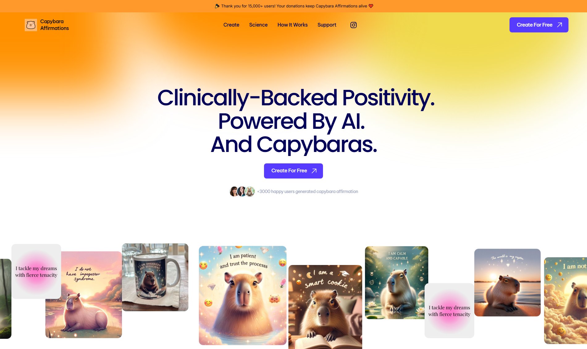 Capybara Affirmations AI Capybara Affirmations AI Interface & Screenshots