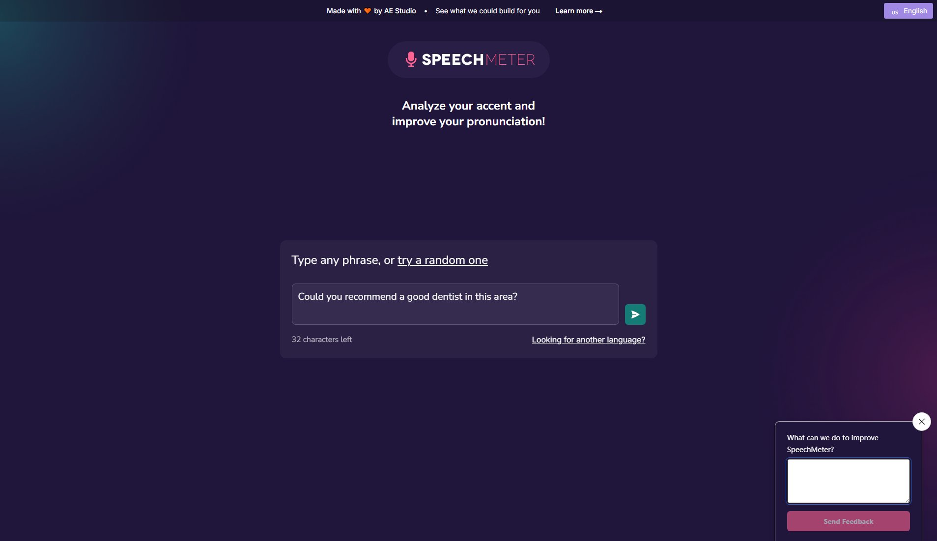 Speech Meter Screenshot