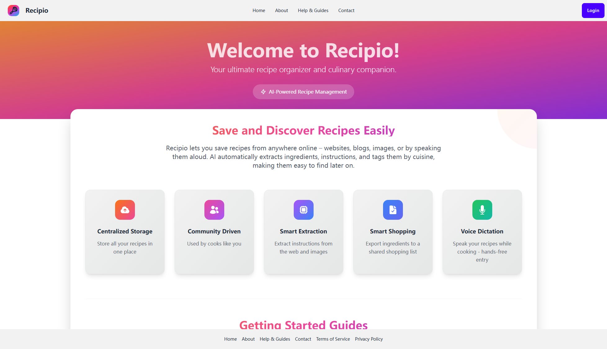 Recipio Recipio Interface & Screenshots Recipio Recipio Interface & Screenshots