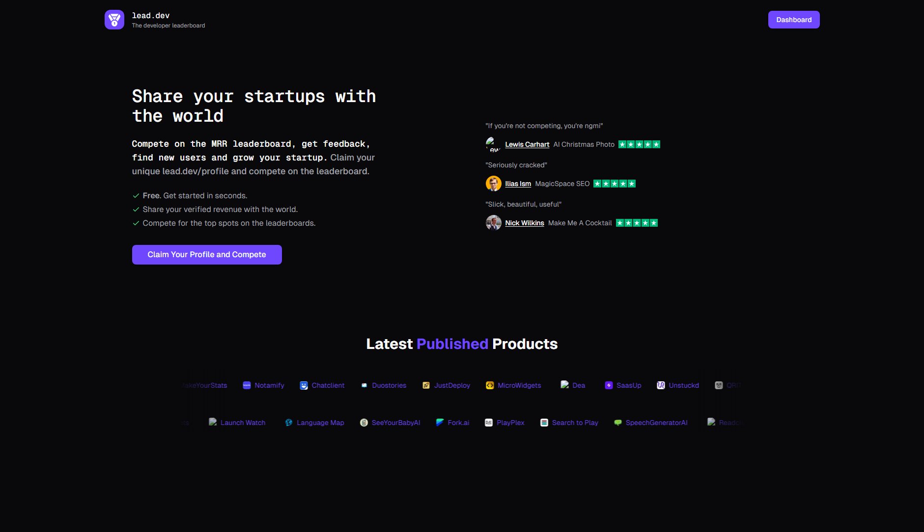 lead.dev lead.dev Interface & Screenshots lead.dev lead.dev Interface & Screenshots