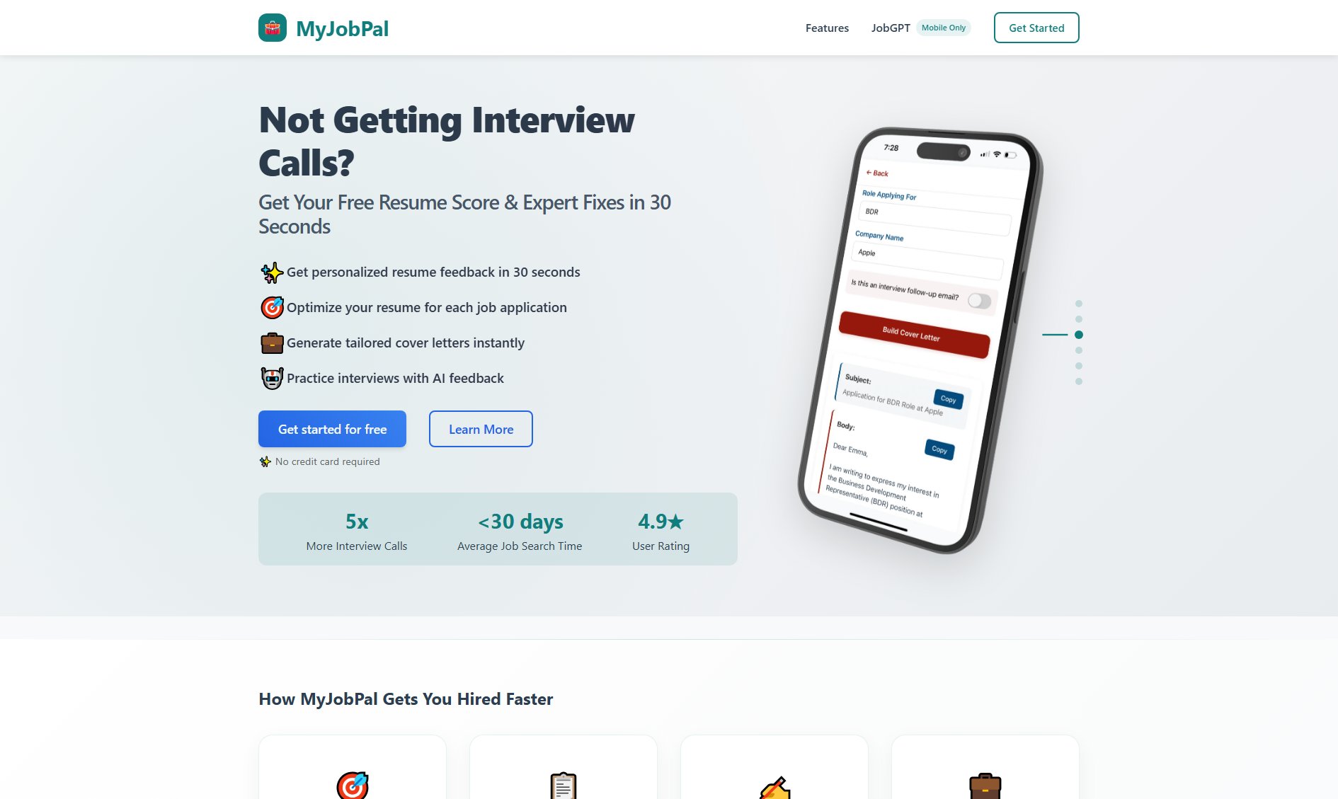 MyJobPal MyJobPal Interface & Screenshots