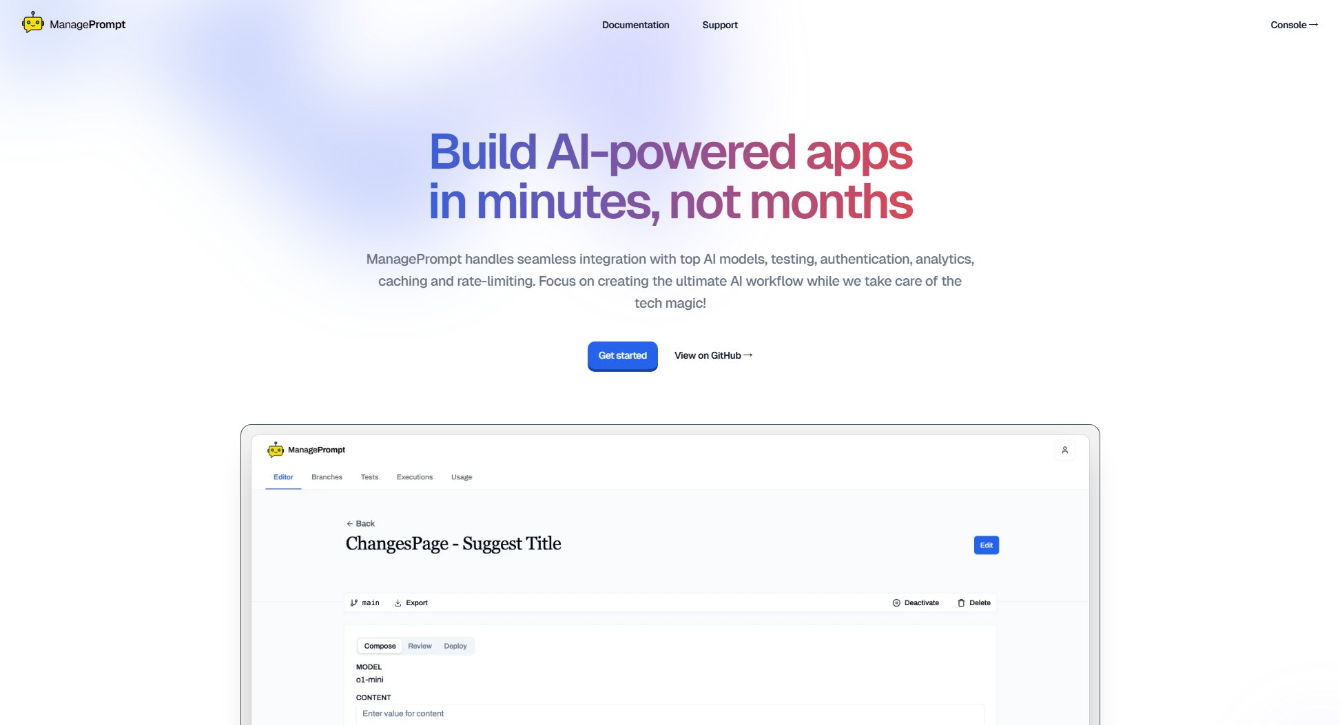 ManagePrompt ManagePrompt Interface & Screenshots ManagePrompt ManagePrompt Interface & Screenshots