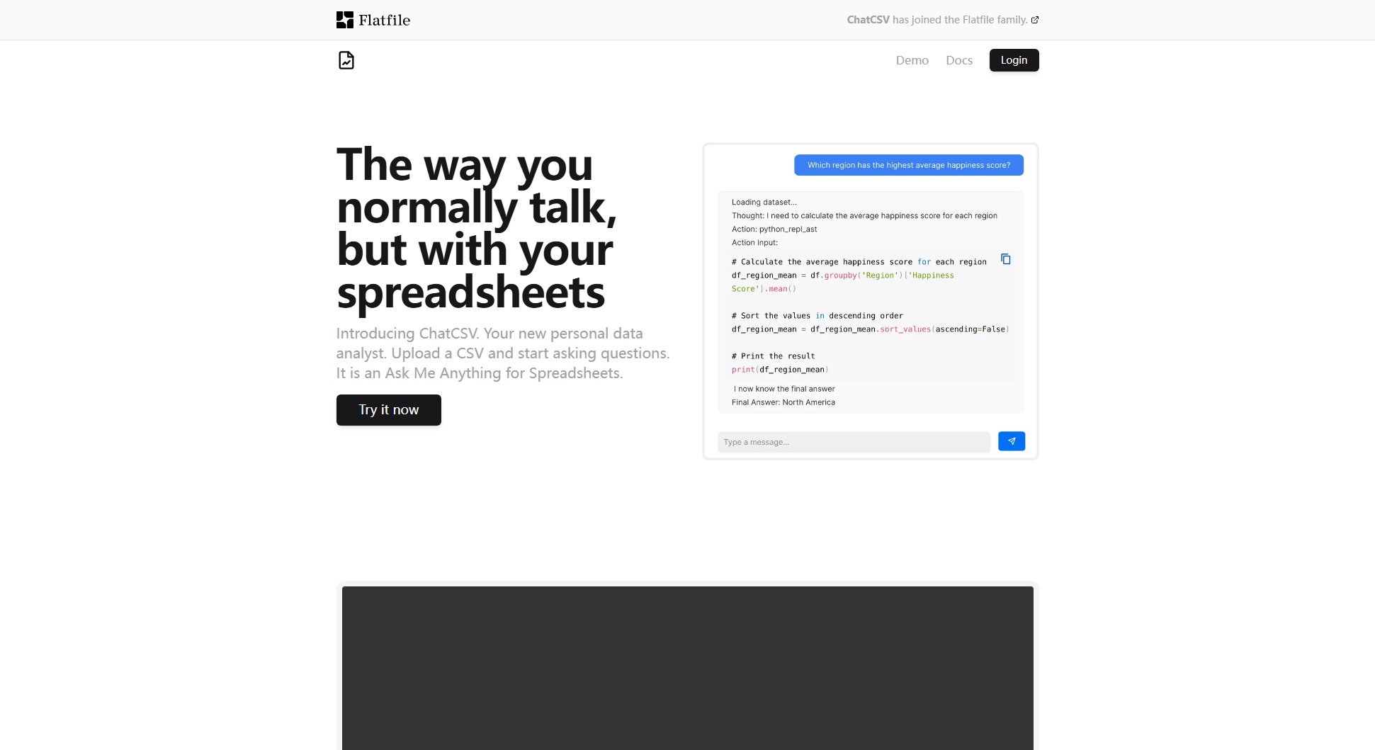ChatCSV ChatCSV Interface & Screenshots ChatCSV ChatCSV Interface & Screenshots