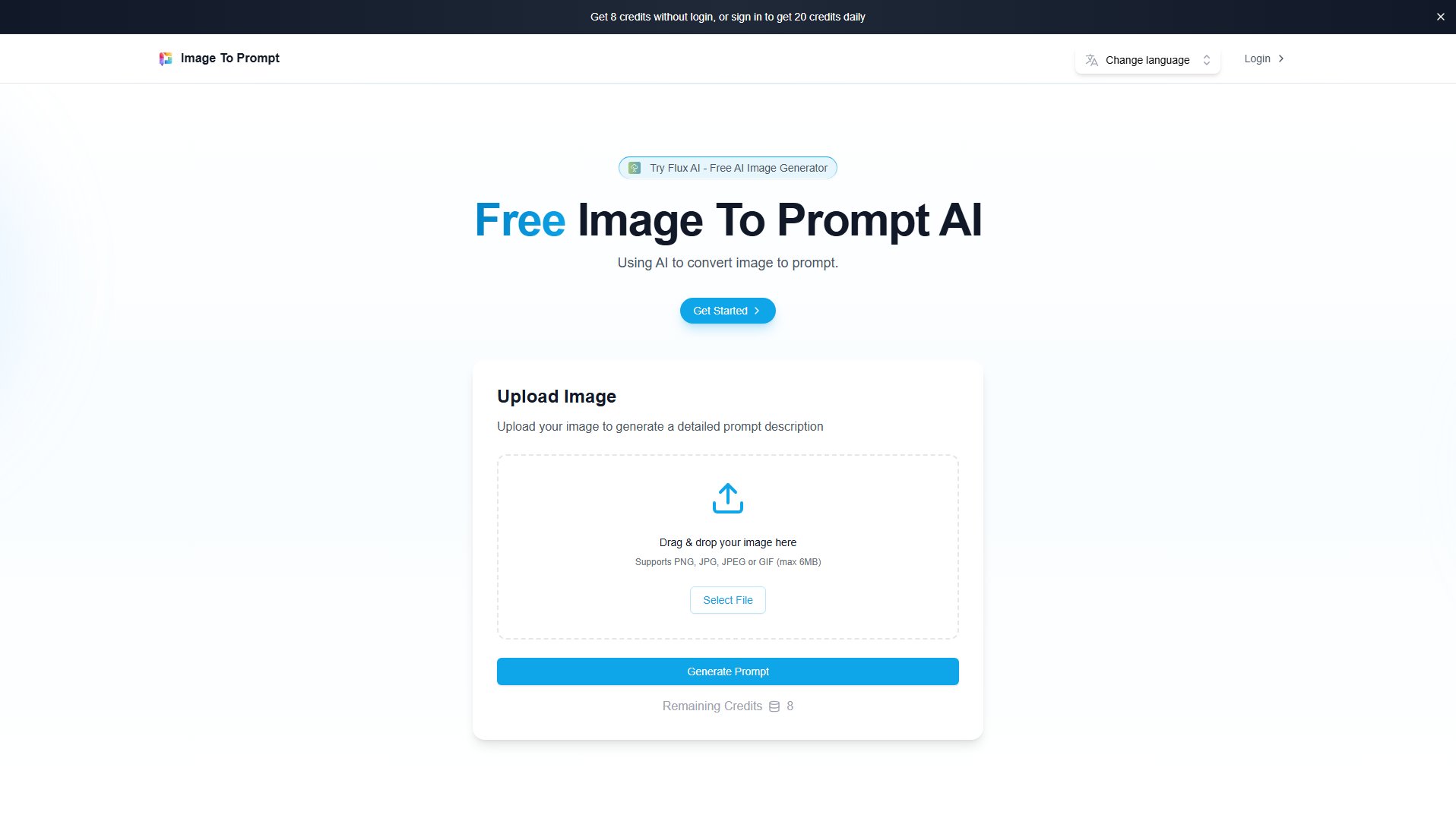 Image To Prompt AI Image To Prompt AI Interface & Screenshots