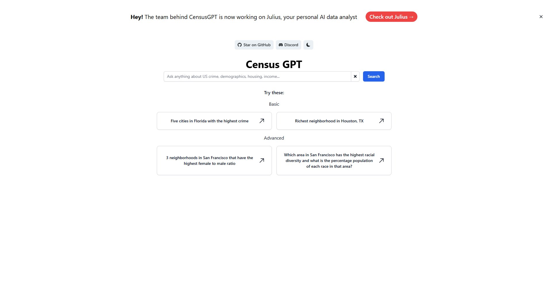 CensusGPT CensusGPT Interface & Screenshots CensusGPT CensusGPT Interface & Screenshots