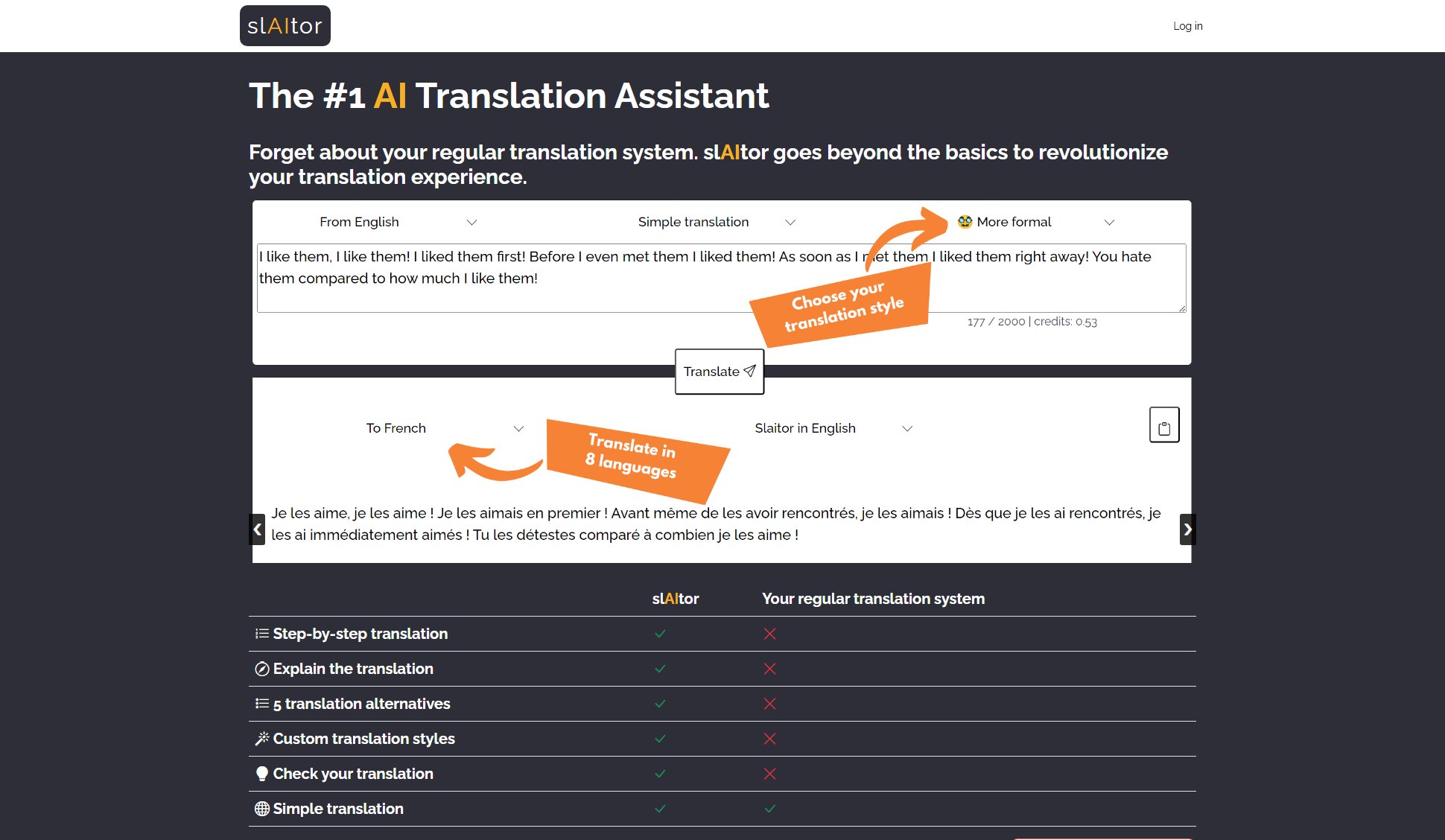 slAItor slAItor Interface & Screenshots slAItor slAItor Interface & Screenshots