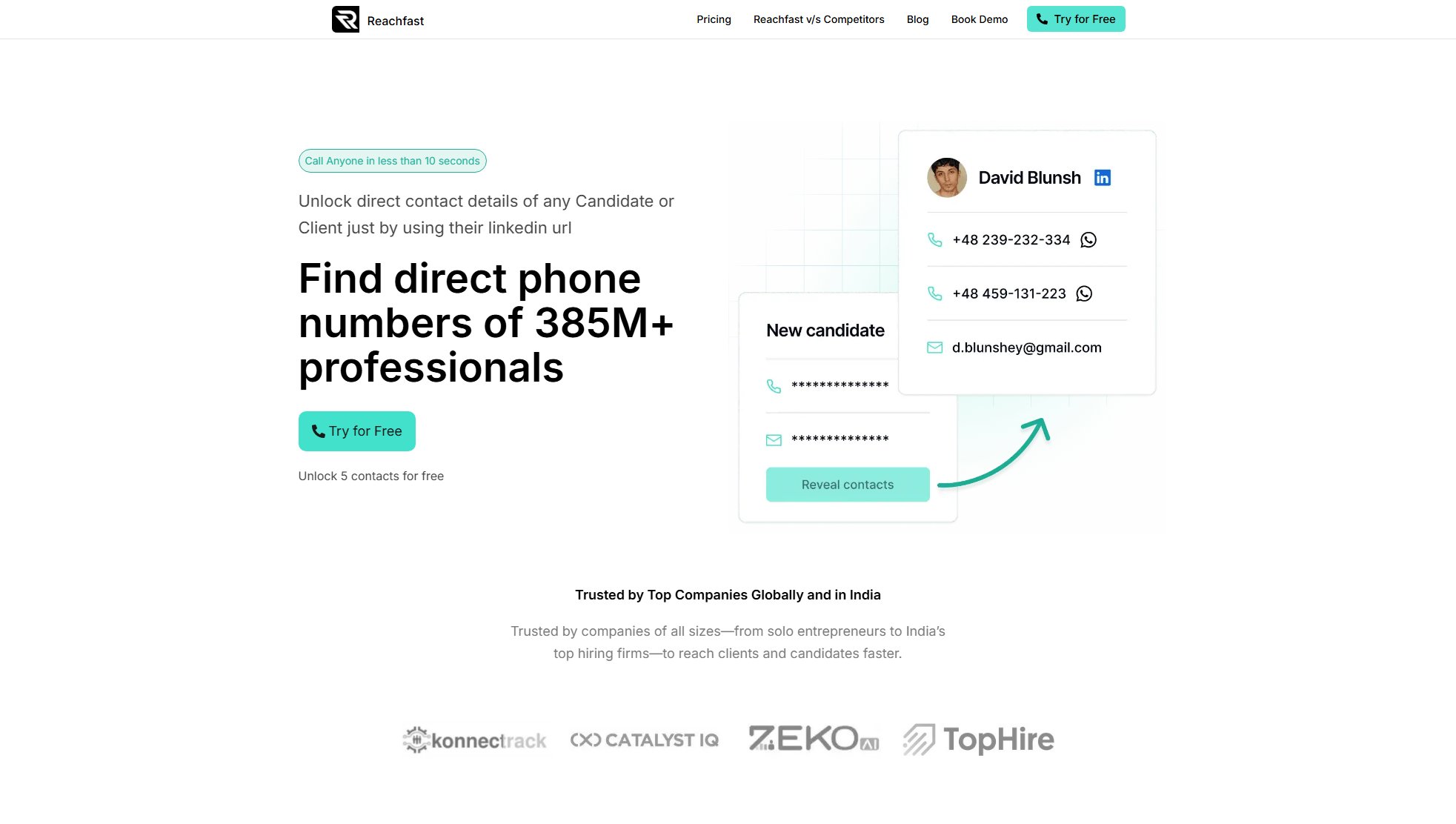 Reachfast.ai Reachfast.ai Interface & Screenshots
