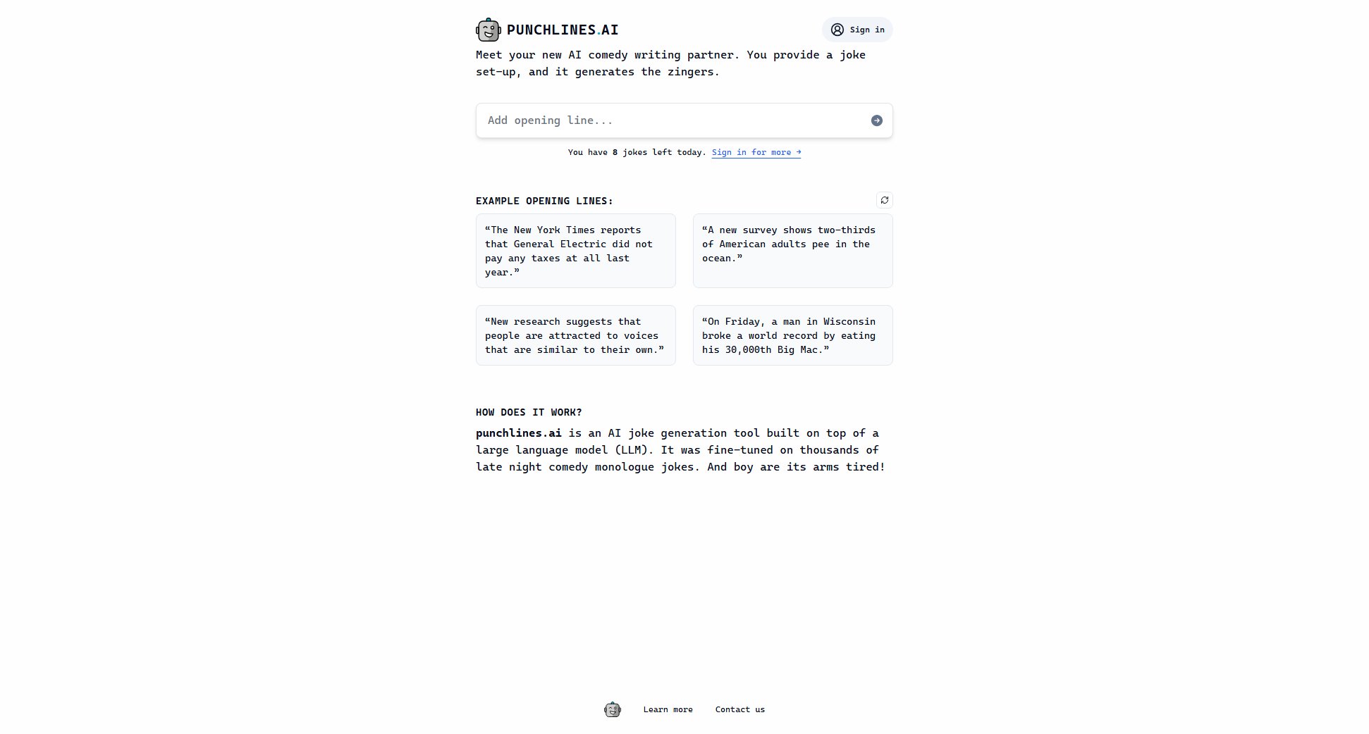 punchlines.ai punchlines.ai Interface & Screenshots