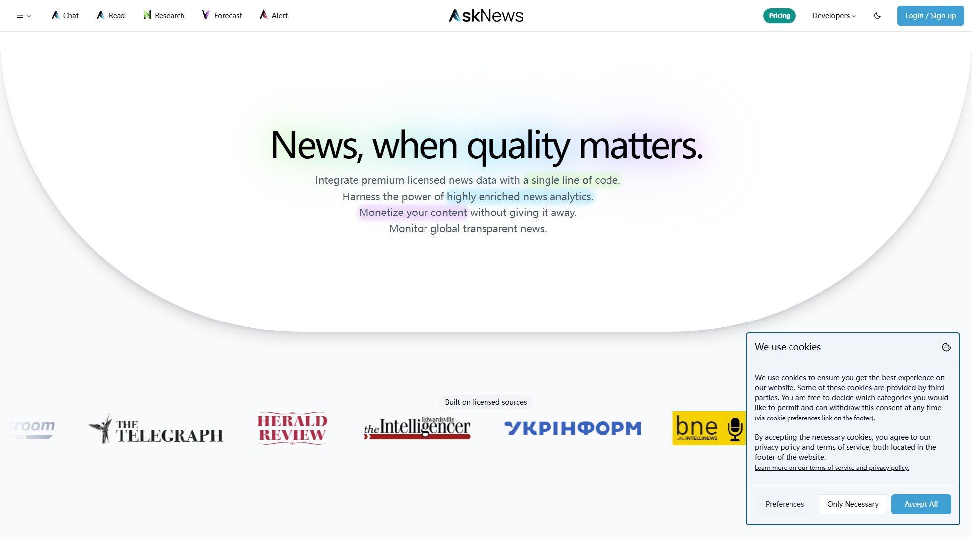 AskNews Screenshot