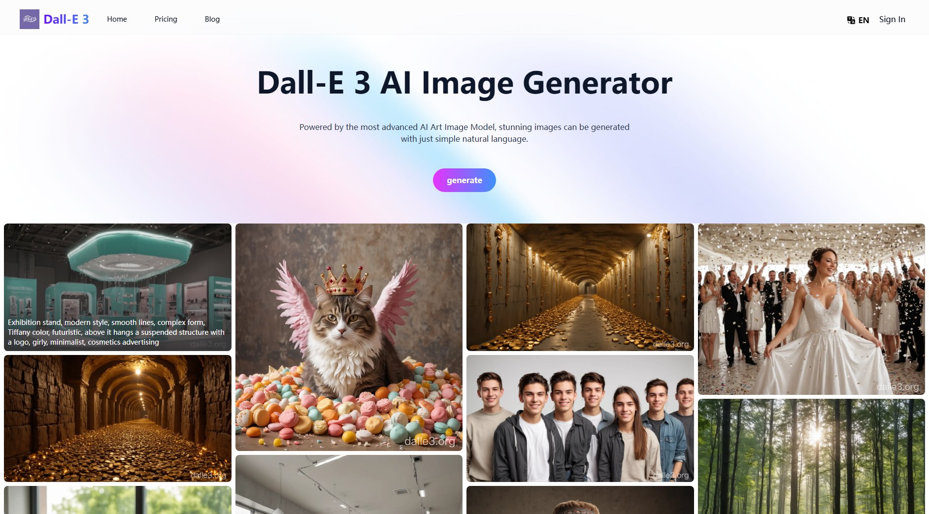 DALL-E 3 AI Image Generator Screenshot