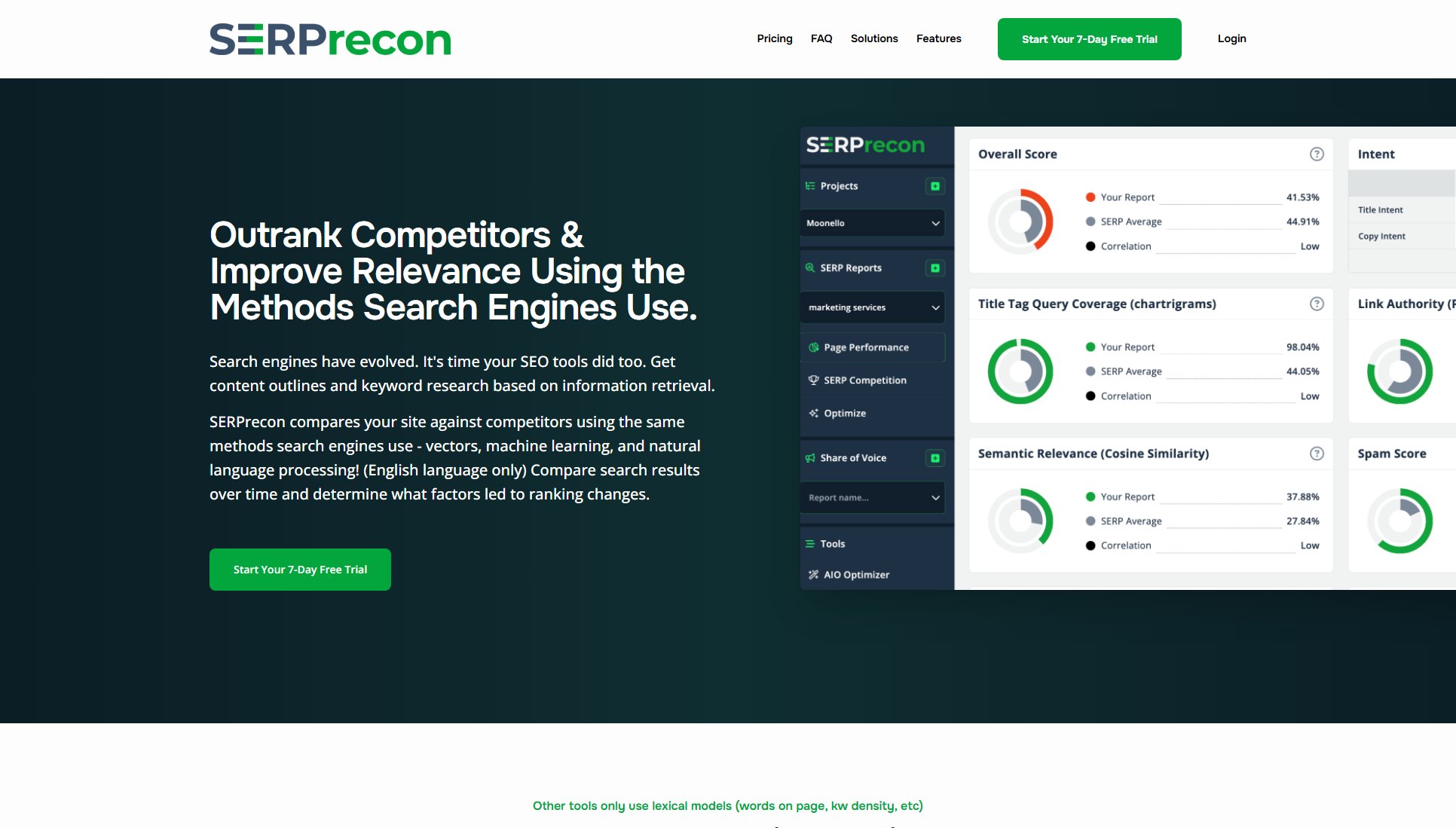 SERPrecon SERPrecon Interface & Screenshots