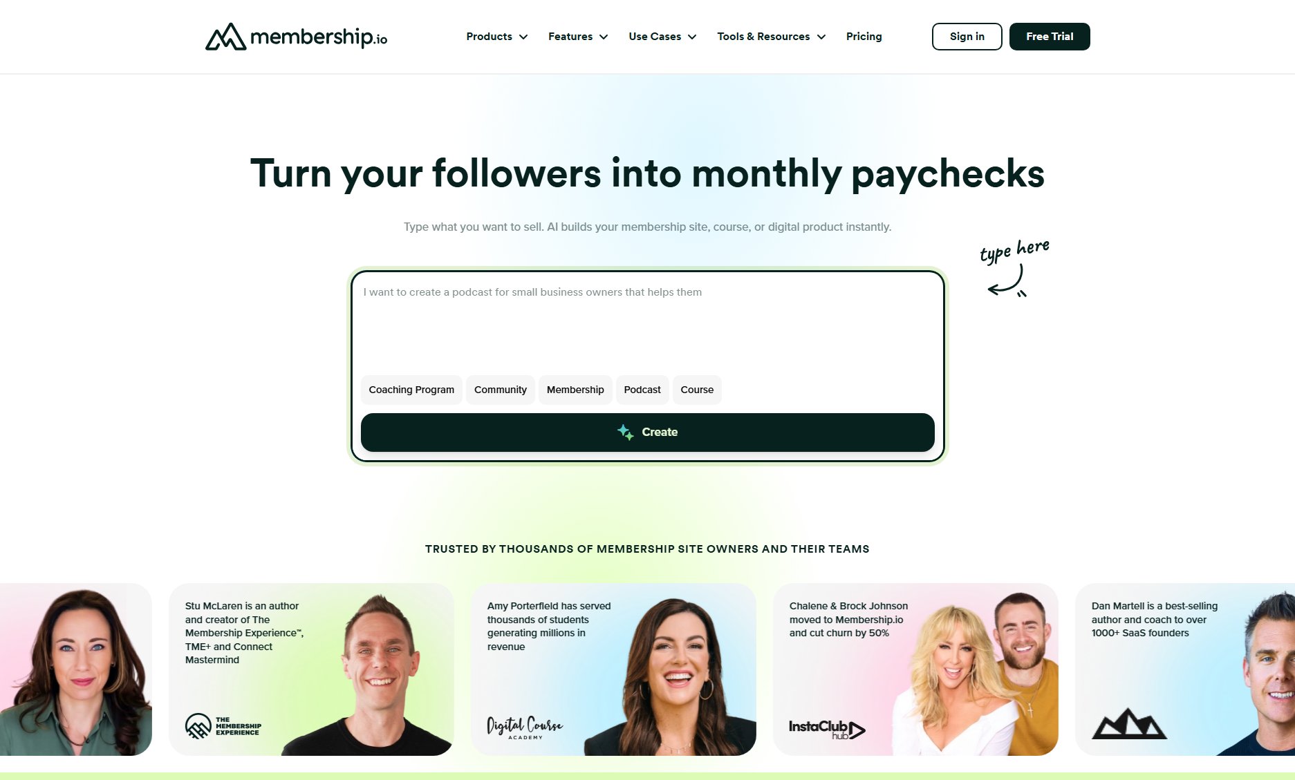 Membership.io Membership.io Interface & Screenshots
